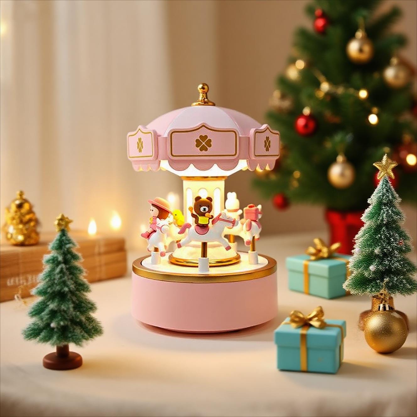 Custom Carousel Music Box With Lights – 6 Melodies – Baby Toy –personalized– Baby Girl Birthday Gifts for Kids–christmas Gift- Nursery Decor