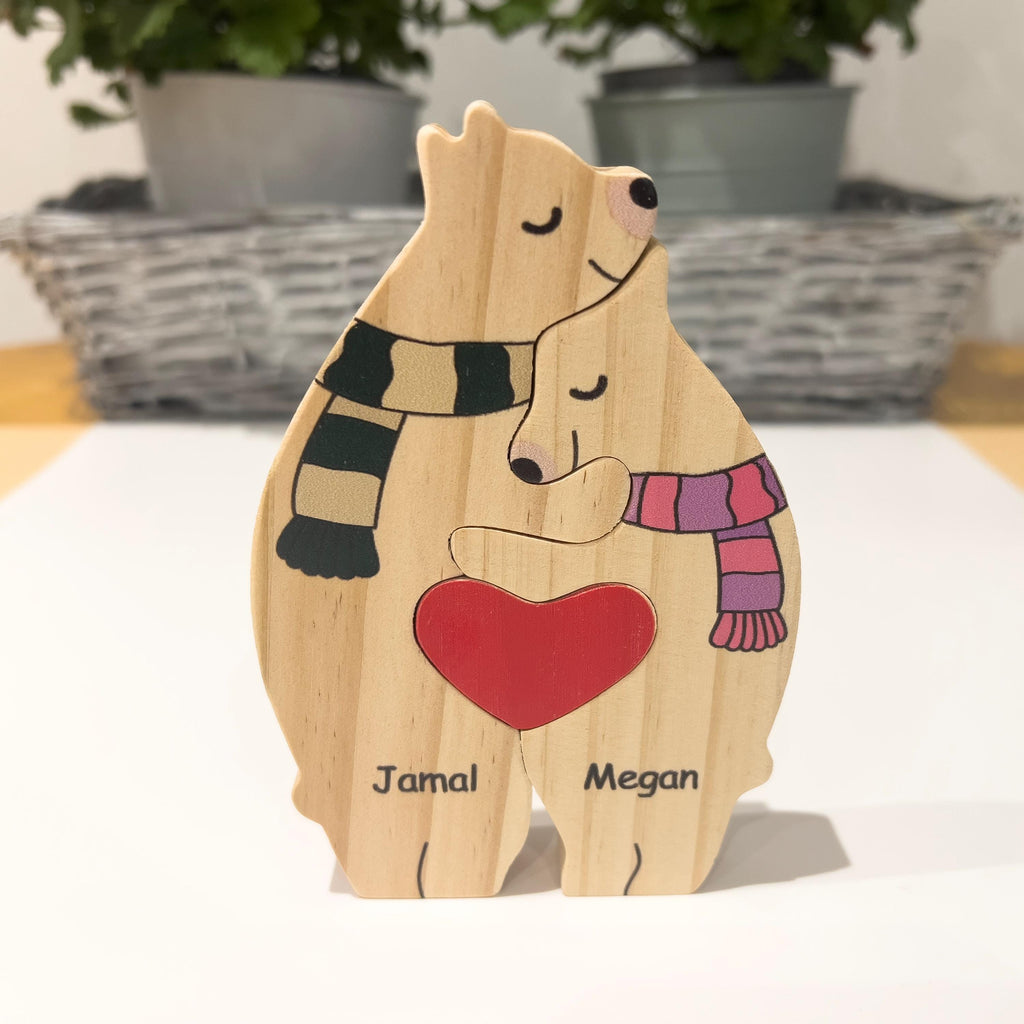 Custom Christmas Gifts, Wooden Bear Family Puzzle, Home Decor, Custom Family Gift, Baby Shower Gift, Birthday Wedding Gifts, Gifts for Mom