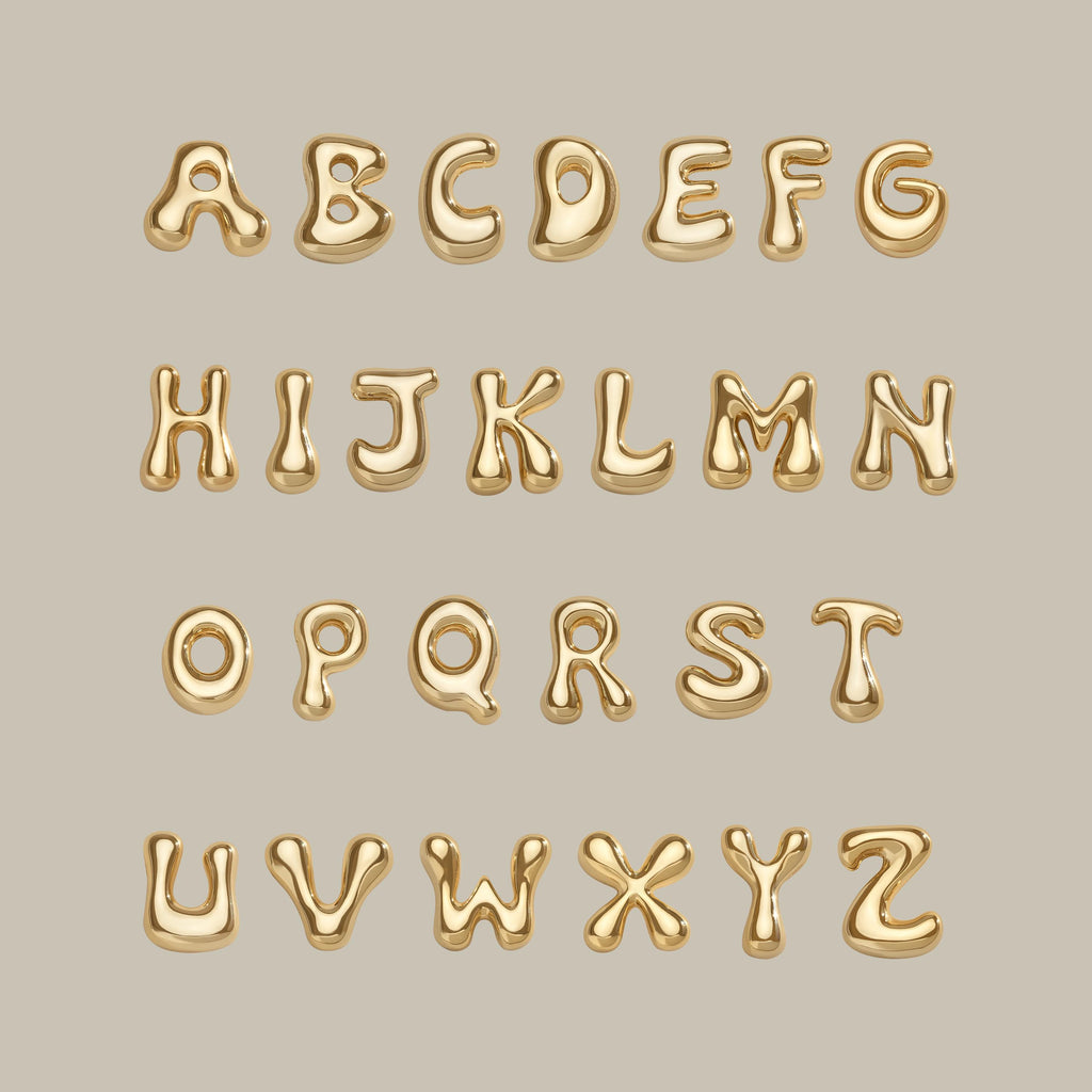 Custom Bubble Letter Necklace, Dainty 3D Letter Name Necklace, Initial Letter Necklace, Personalized Jewelry, Gift for Her, Christmas Gift