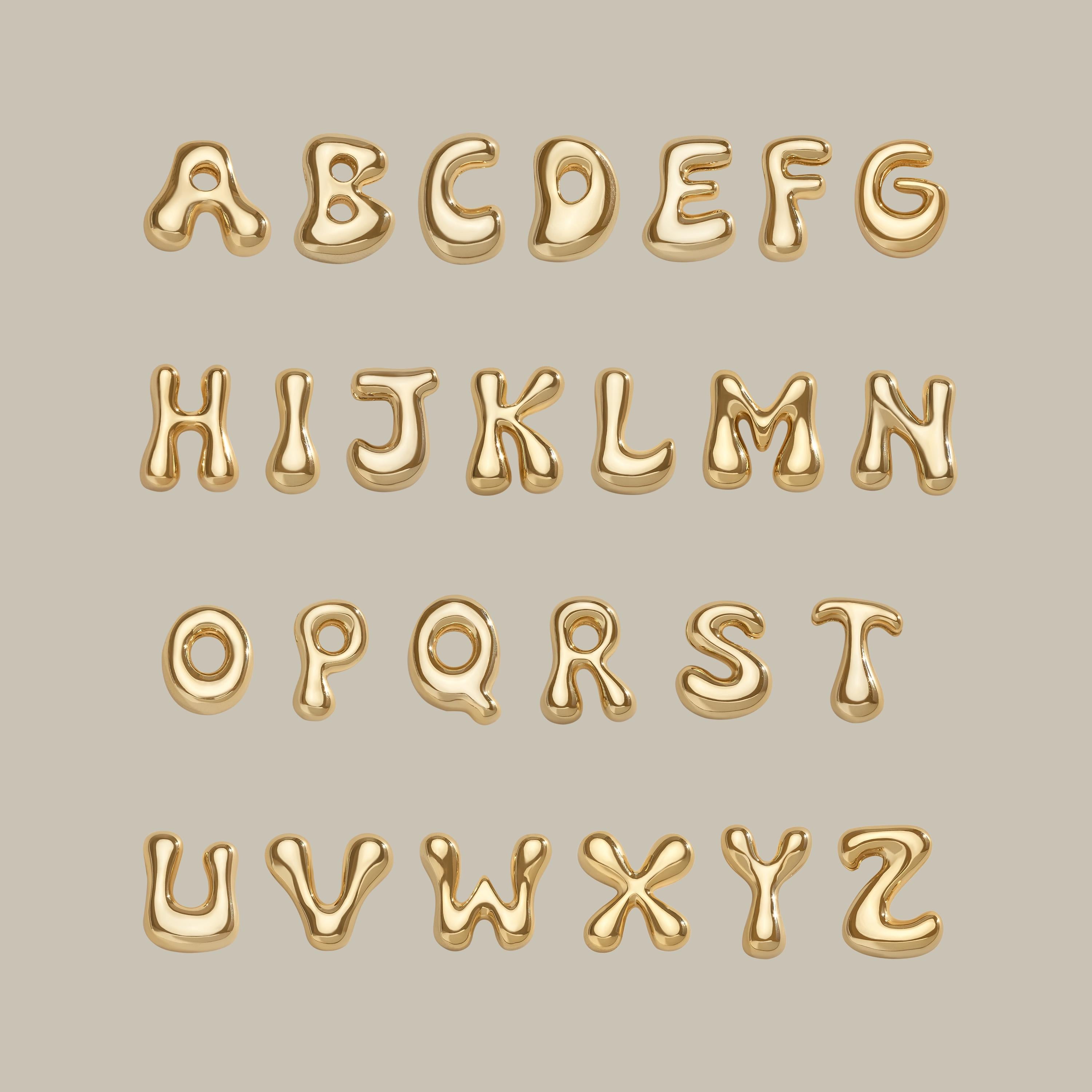 Custom Bubble Letter Necklace, Dainty 3D Letter Name Necklace, Initial Letter Necklace, Personalized Jewelry, Gift for Her, Christmas Gift