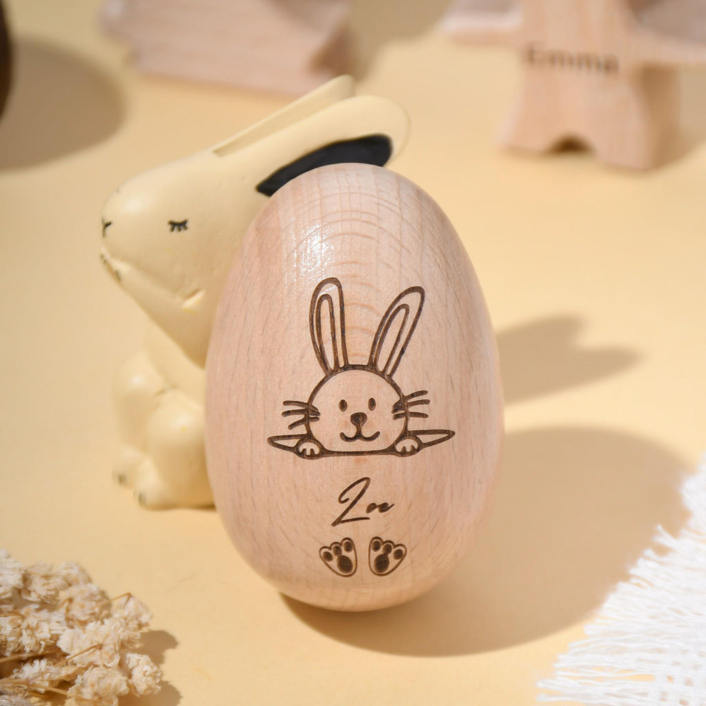Personalized Musical Easter Egg, Engraved Easter Egg Name Shaker Gift, Easter Shaker Egg for Kids, Easter Rattle Baby Gift, 1st Easter Gift