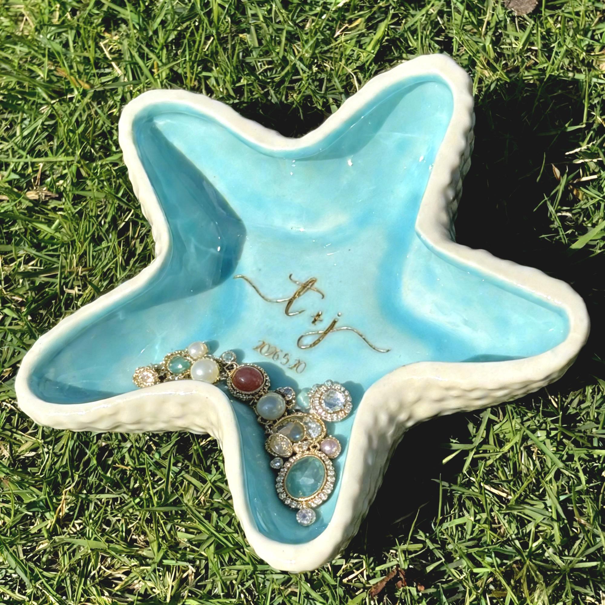 Custom Starfish Jewelry Dish Beach Style Ring Holder Ocean Trinket Tray Sweet 16 Gift for Teen Girl Gift For Beach Lover Housewarming Gift
