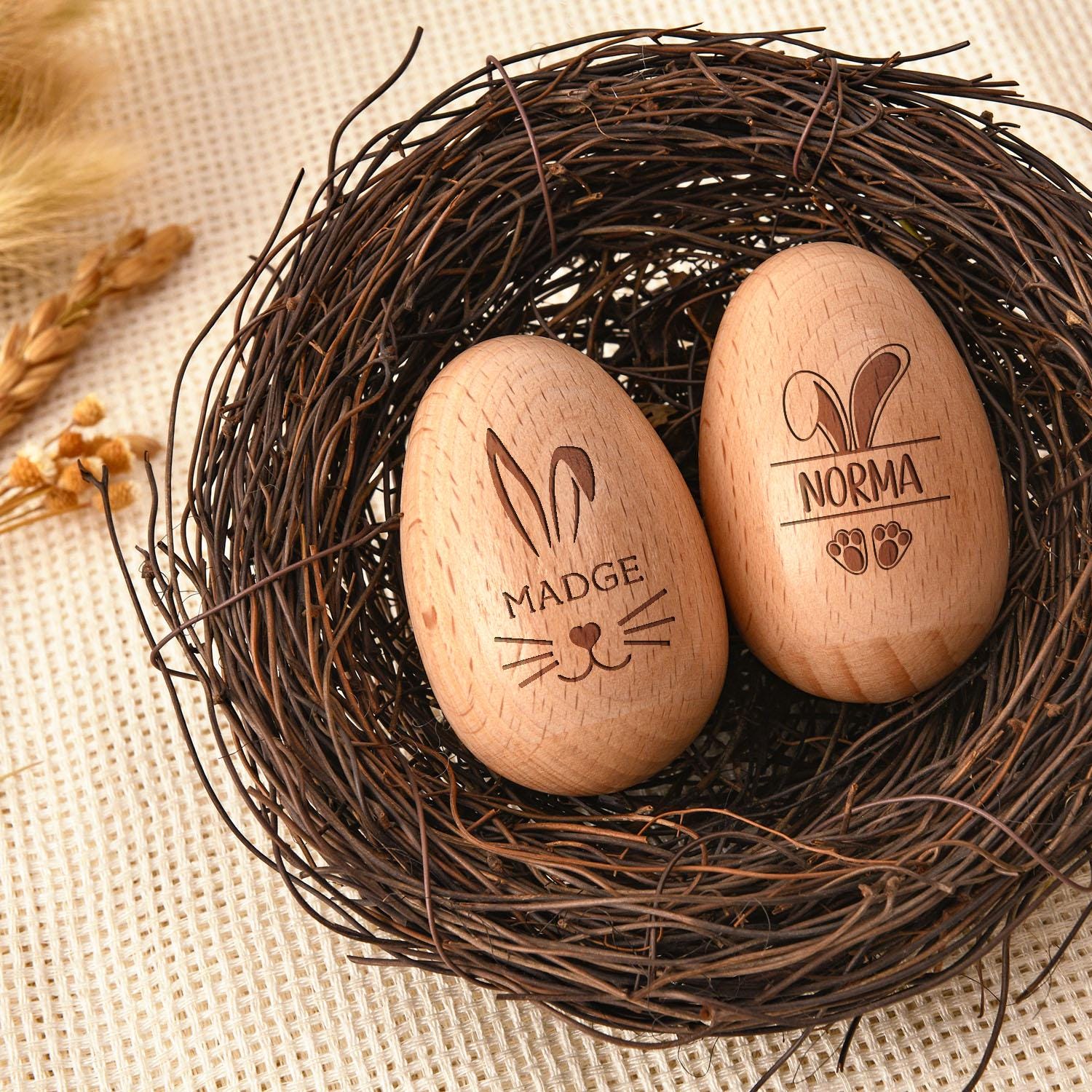 Personalized Wooden Musical Egg, Musical Wooden Easter Egg Shakers, Custom Easter Gift, Kids Musical Instrument, Baby First Easter