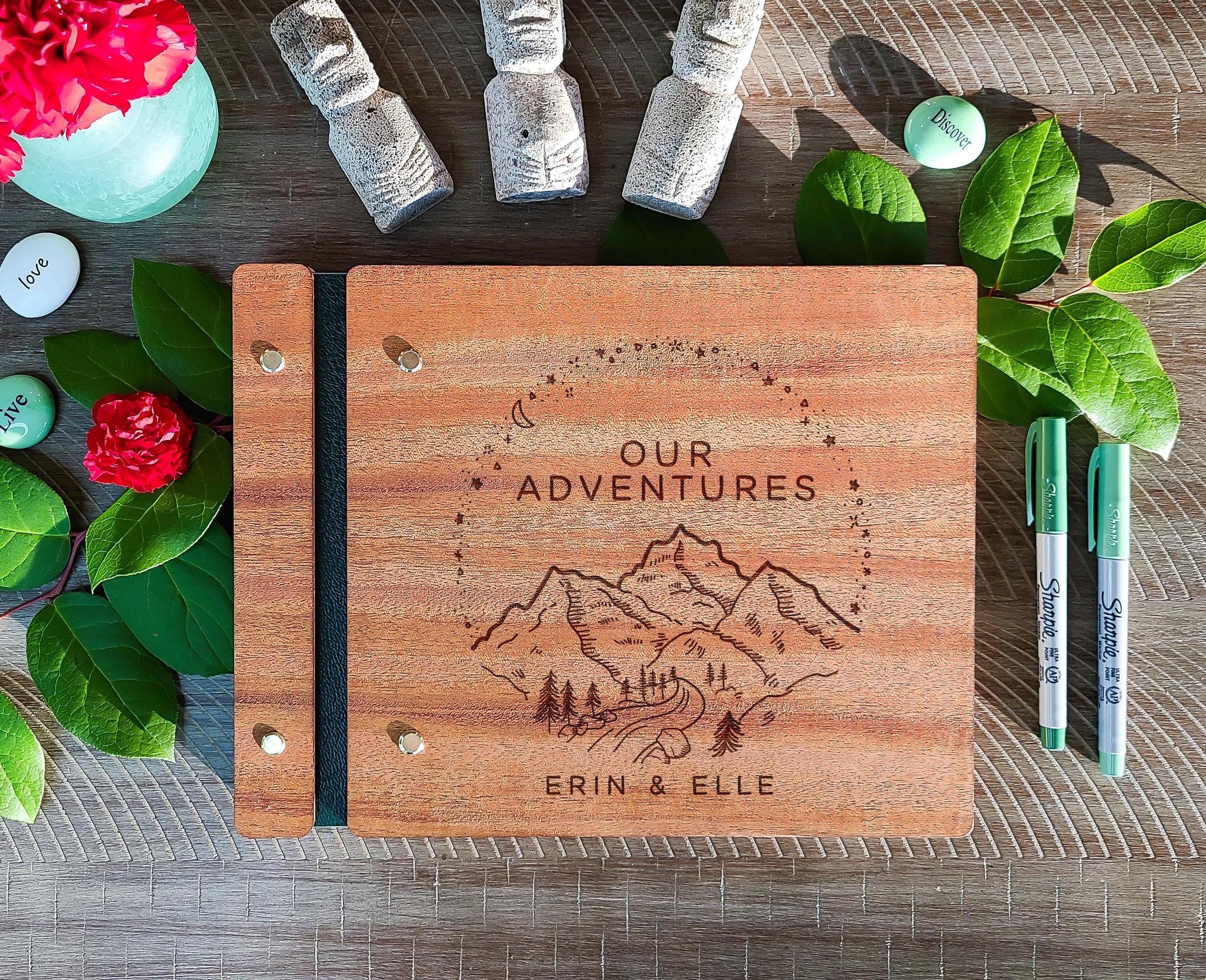 Our Adventure Book - Custom Anniversary Gift - Engraved Couples Memory Album - Personalized Adventure Notebook - Travel Journal