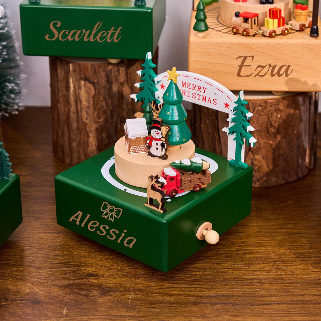 Personalised Wooden Music Box，music Box for Kids，engraved Name Music Box, Baby Shower Gift,nursery Decor, Gift for Kid, Newborn Gift