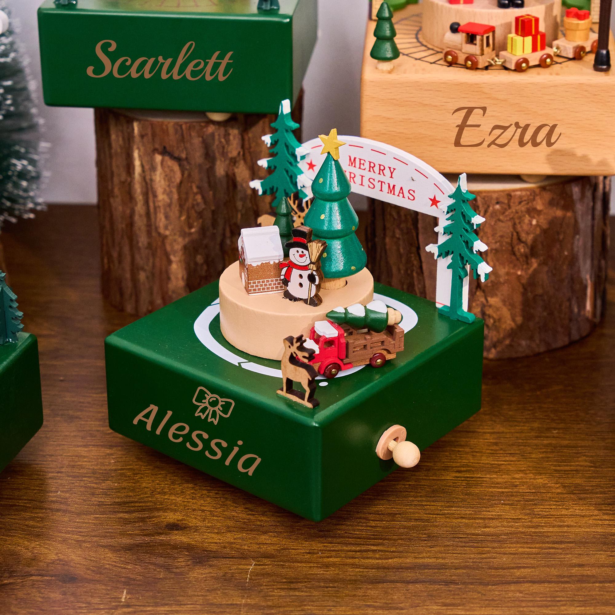 Personalised Wooden Music Box，music Box for Kids，engraved Name Music Box, Baby Shower Gift,nursery Decor, Gift for Kid, Newborn Gift