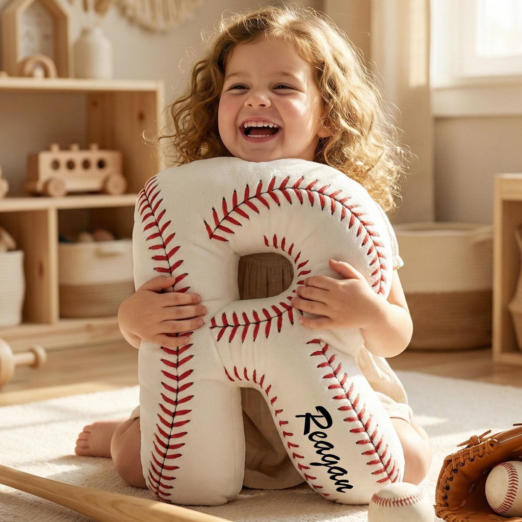 Personalized Baseball Lover Gift, Custom Name Baseball Pillow, Baseball Name Pillow, Baseball Kids Gift, Fan Gift, Flat Printed Design