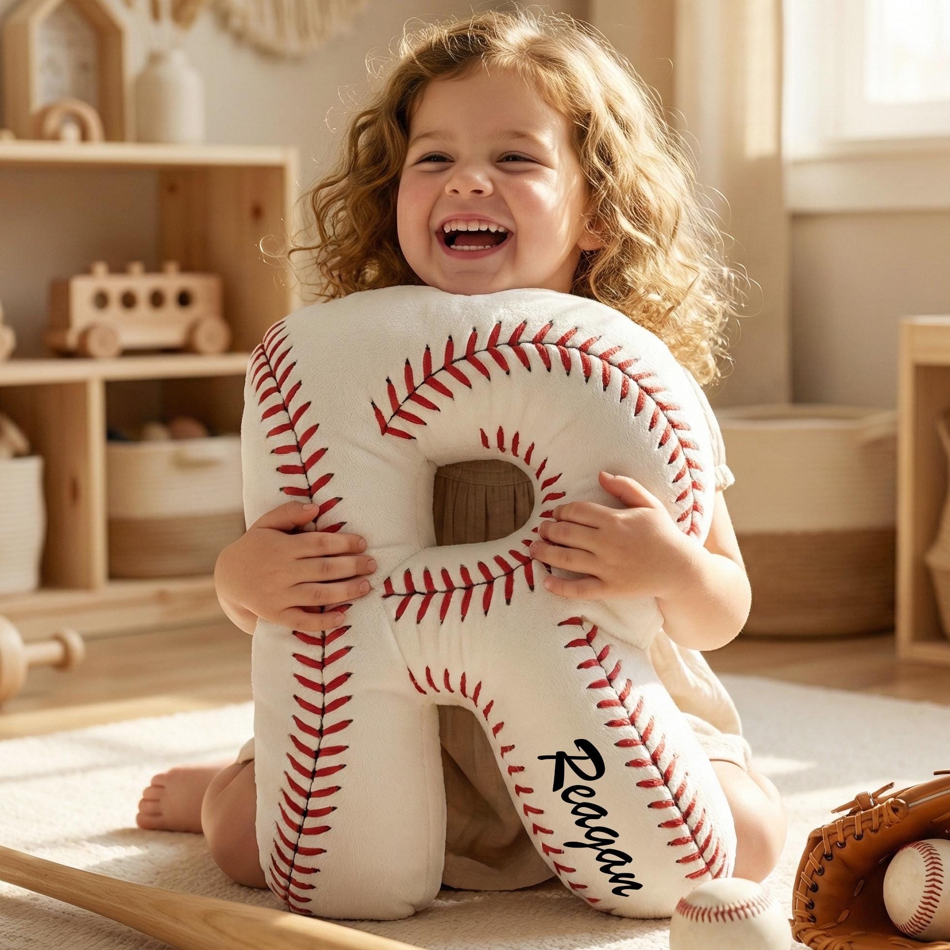 Personalized Baseball Lover Gift, Custom Name Baseball Pillow, Baseball Name Pillow, Baseball Kids Gift, Fan Gift, Flat Printed Design