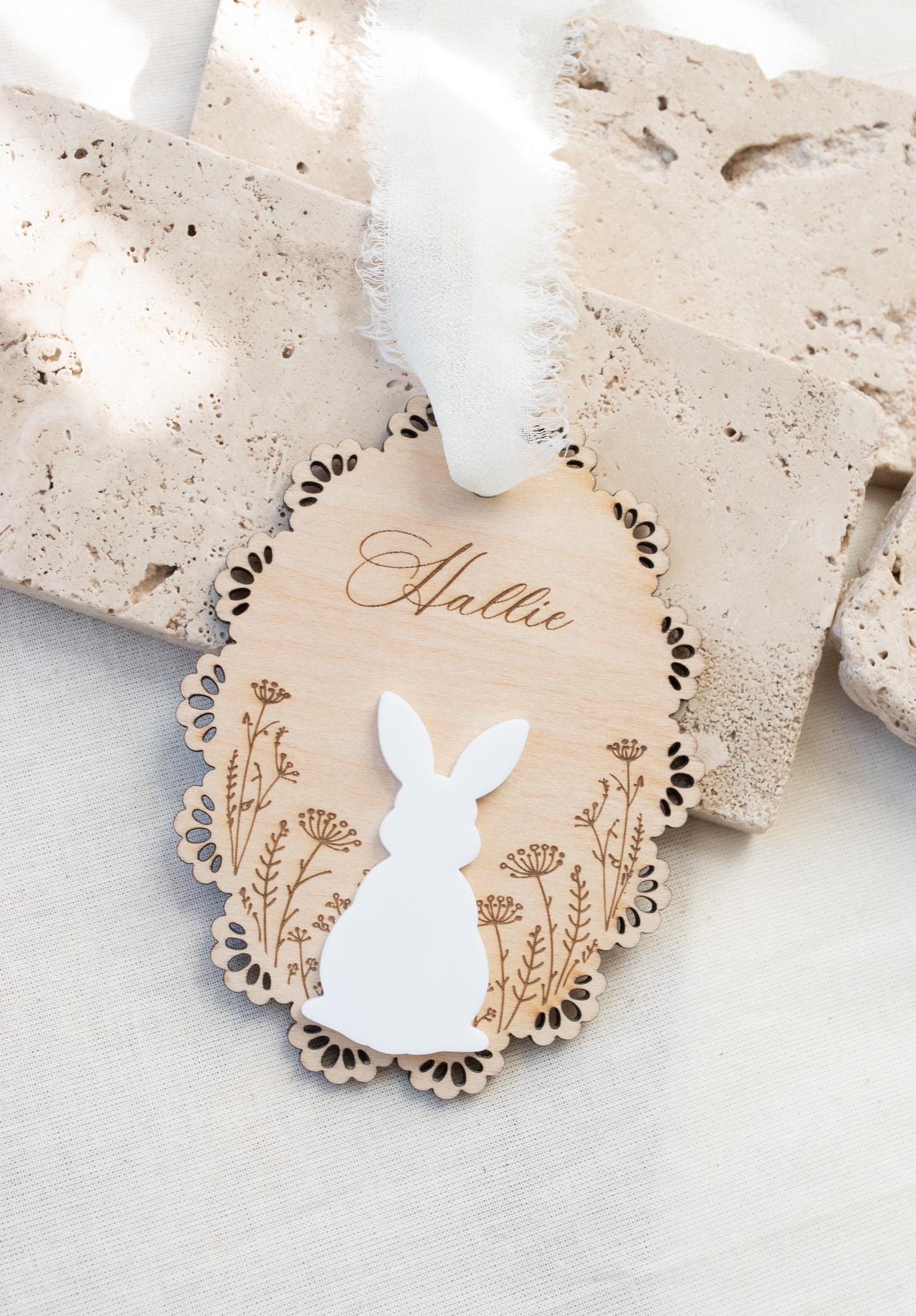 Custom Easter Basket Tag Custom Bunny Name Tag Easter Basket Name Tag Baby’s First Easter Tag Kid Gift Basket Tag Spring Decor Keepsake Tag