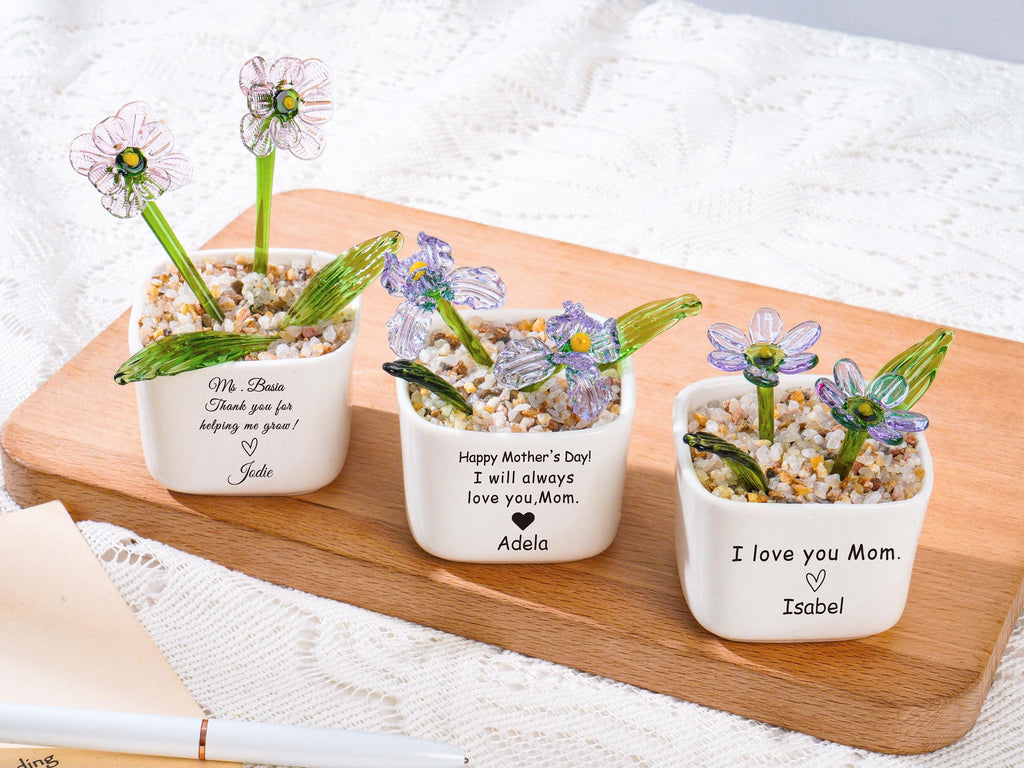 Stained Glass Sunflower Custom Potted Plant,thank You for Helping Me Grow,mom Gift,succulent Figurine,teacher Appreciation,birthday Gift