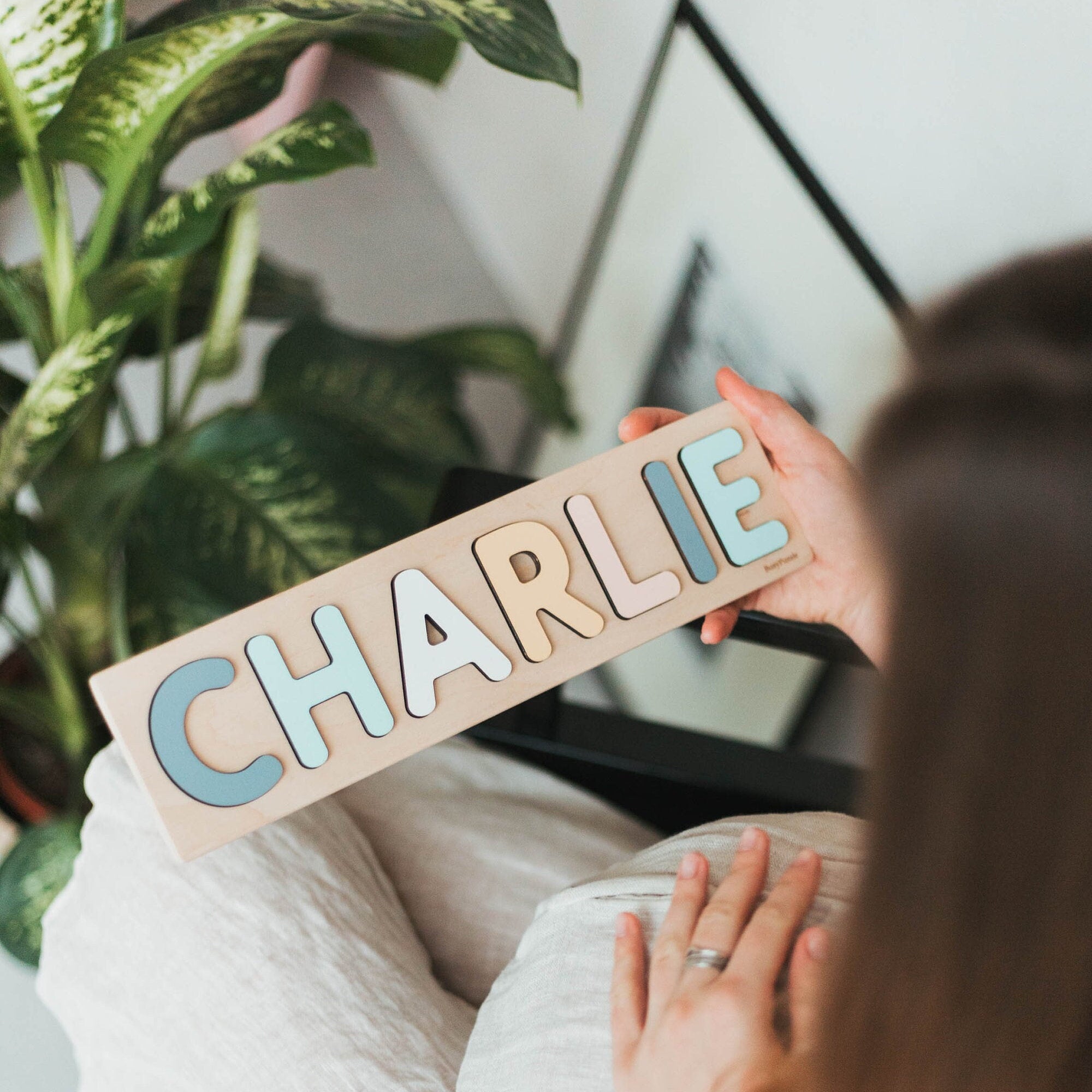 Personalized Name Puzzle With Pegs – Montessori Wooden Toy for Toddlers – Custom Baby Gift – First Birthday Present – Nursery Decor