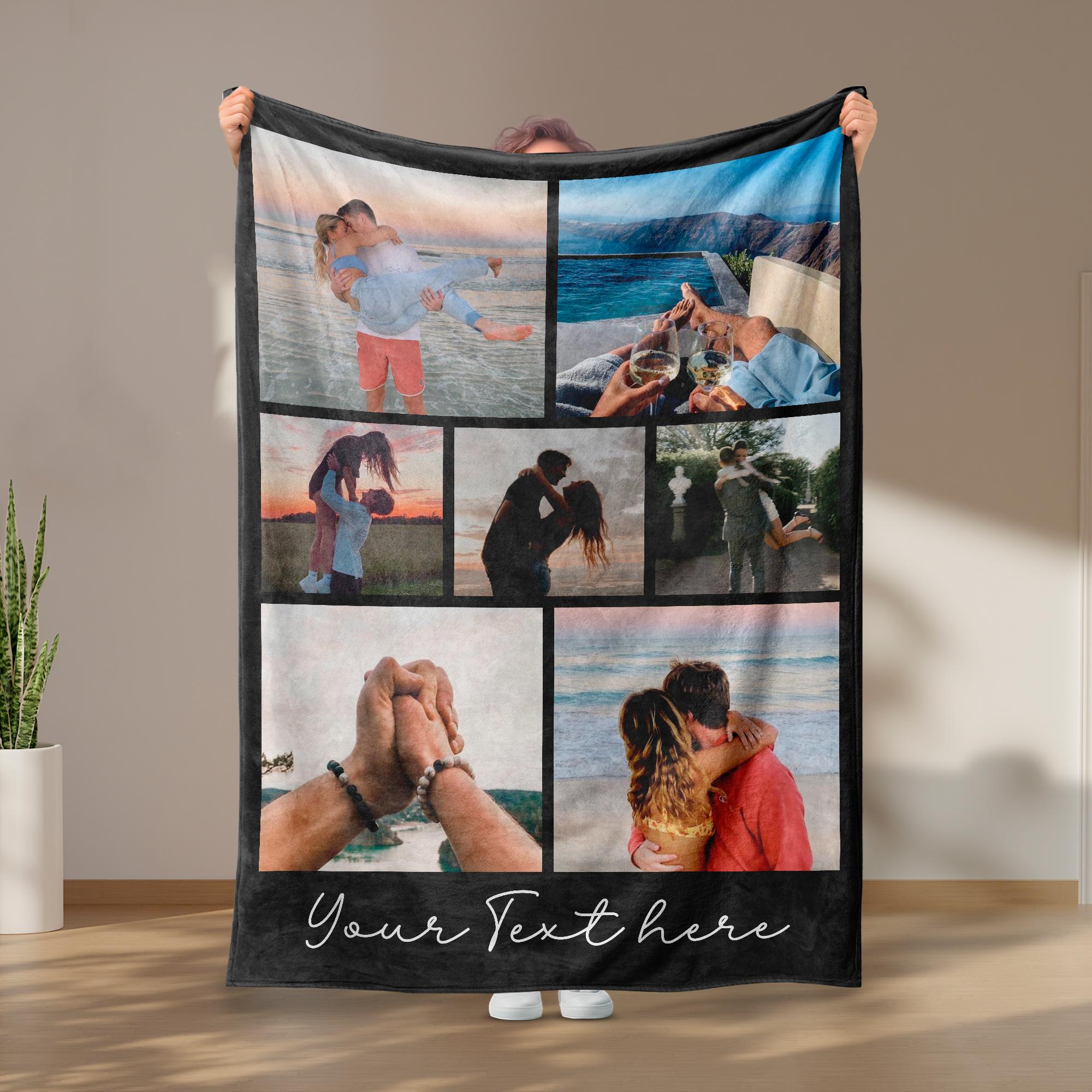 Custom Photo Blanket Mom, Personalized Picture for Mom, Photos Collage Mom Gift, Photo Blanket Grandma, Blanket With Photo and Text