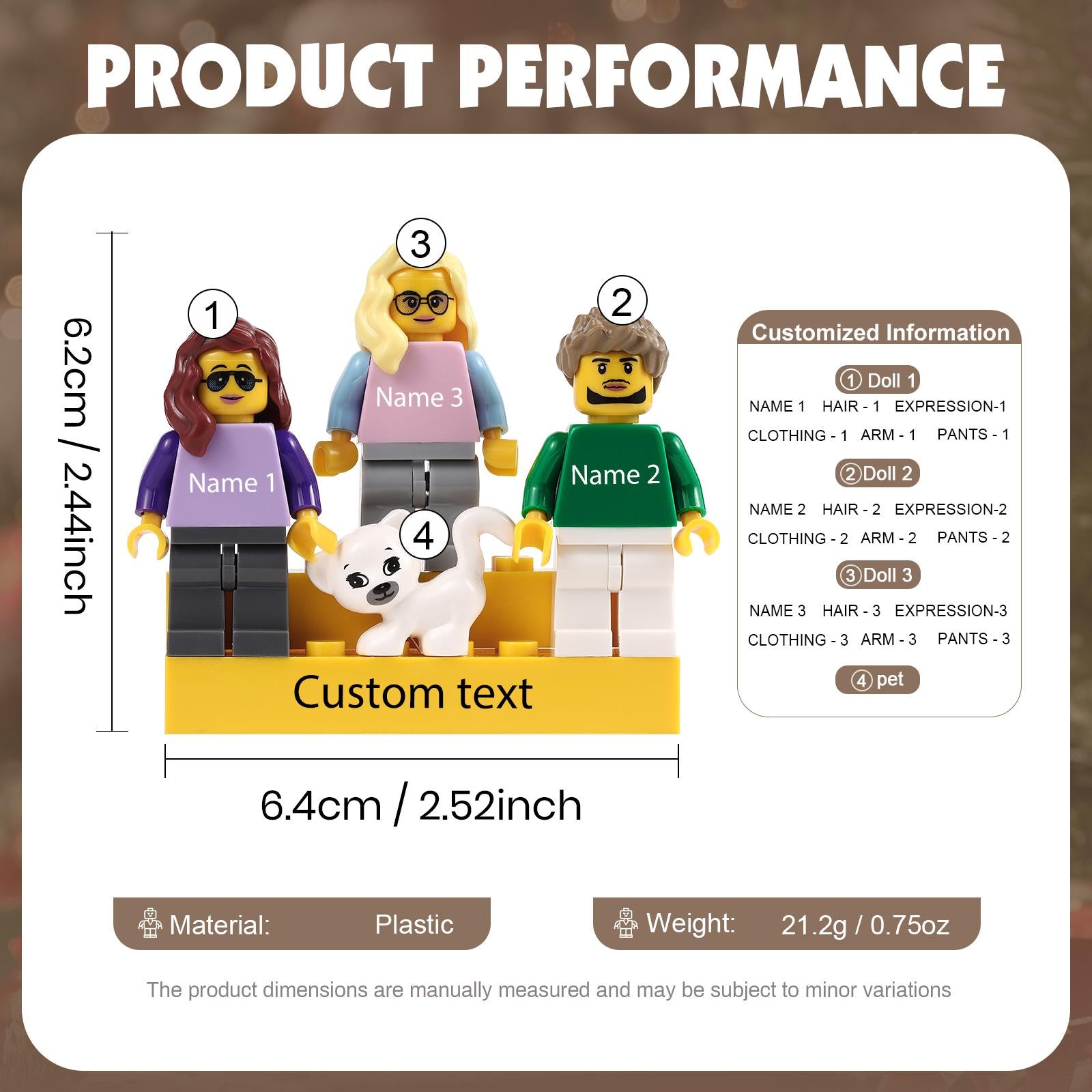 Personalized Couple Mini Figures | Custom Building Block Figurine Set | Valentine's, Wedding, Anniversary Gift