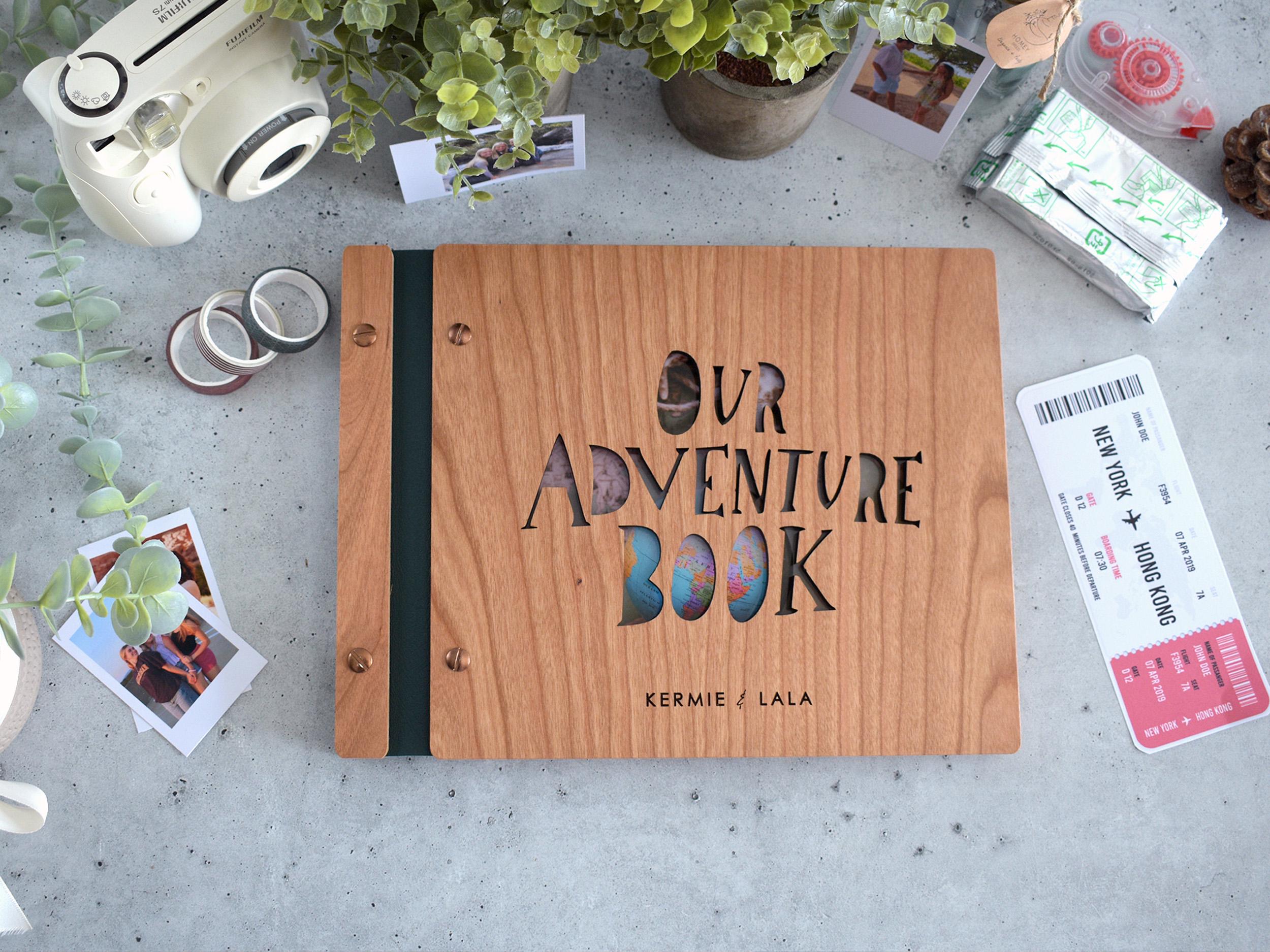 Adventure Book Scrapbook Valentines Gift for him, Personalized Anniversary Gift for her, Travel Scrapbook, Couples gift, Gifts for Boyfriend