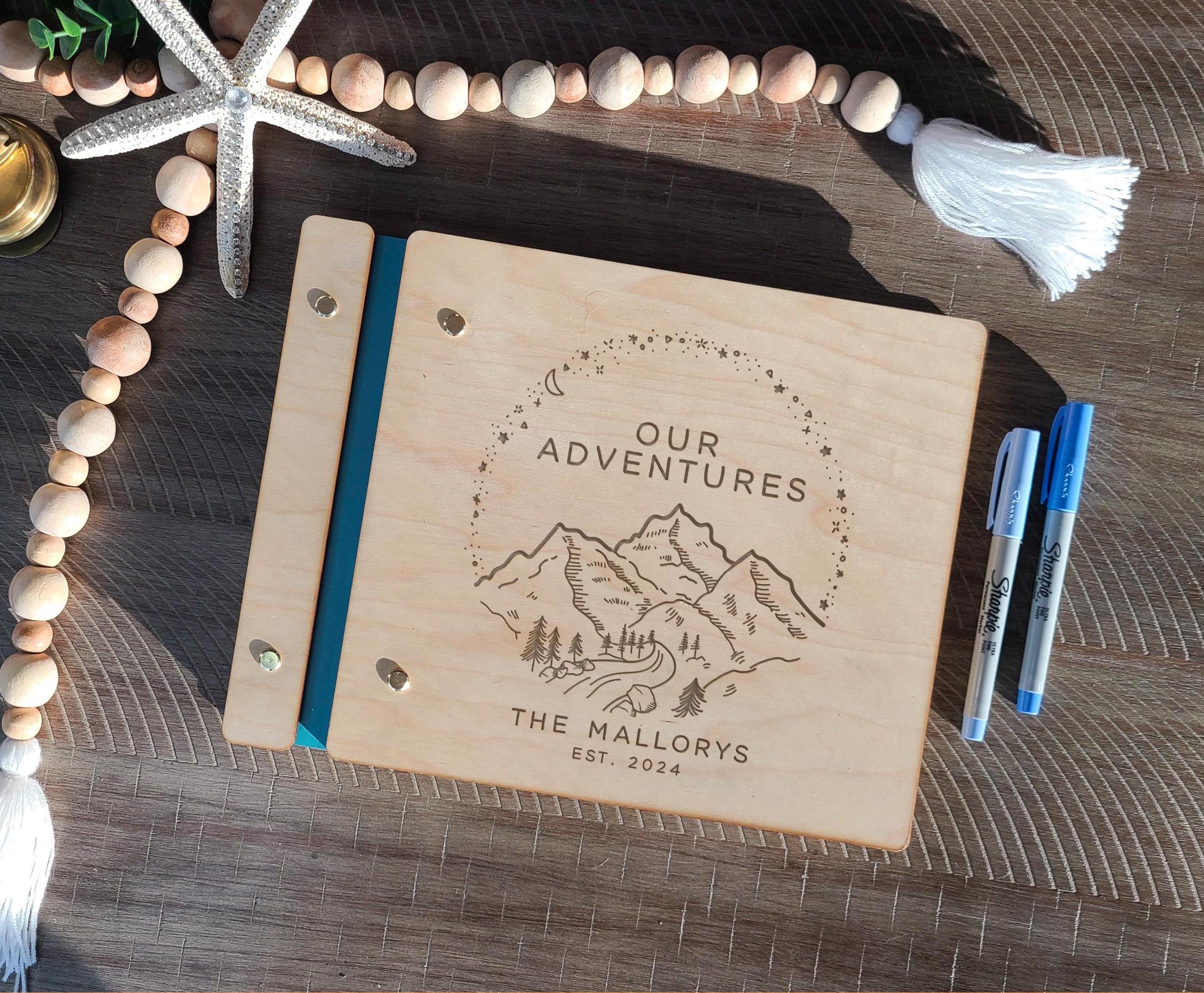 Our Adventure Book - Custom Anniversary Gift - Engraved Couples Memory Album - Personalized Adventure Notebook - Travel Journal