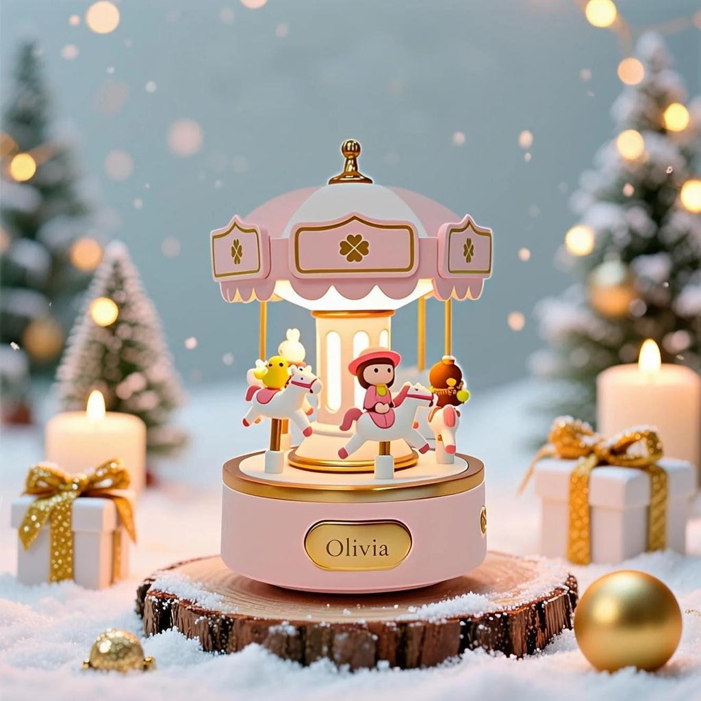 Custom Carousel Music Box With Lights – 6 Melodies – Baby Toy –personalized– Baby Girl Birthday Gifts for Kids–christmas Gift- Nursery Decor