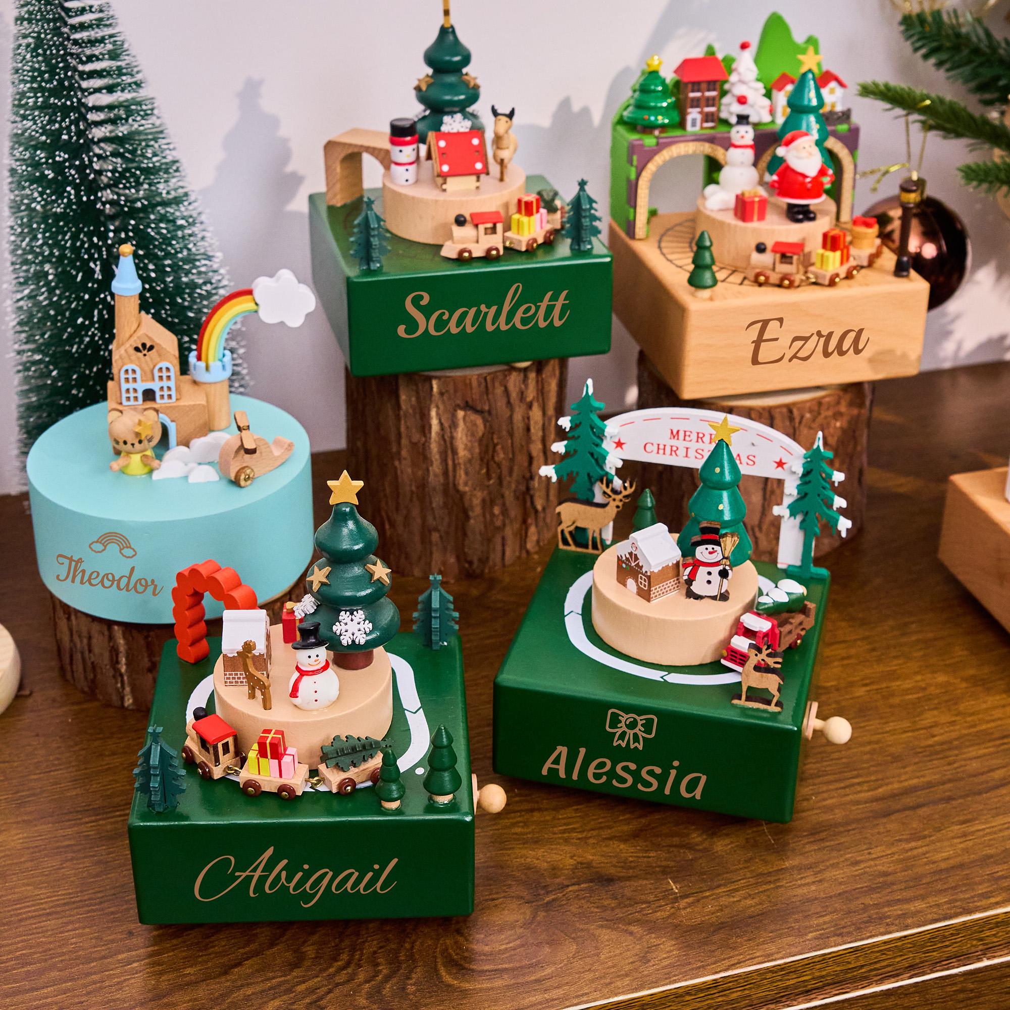 Personalised Wooden Music Box，music Box for Kids，engraved Name Music Box, Baby Shower Gift,nursery Decor, Gift for Kid, Newborn Gift