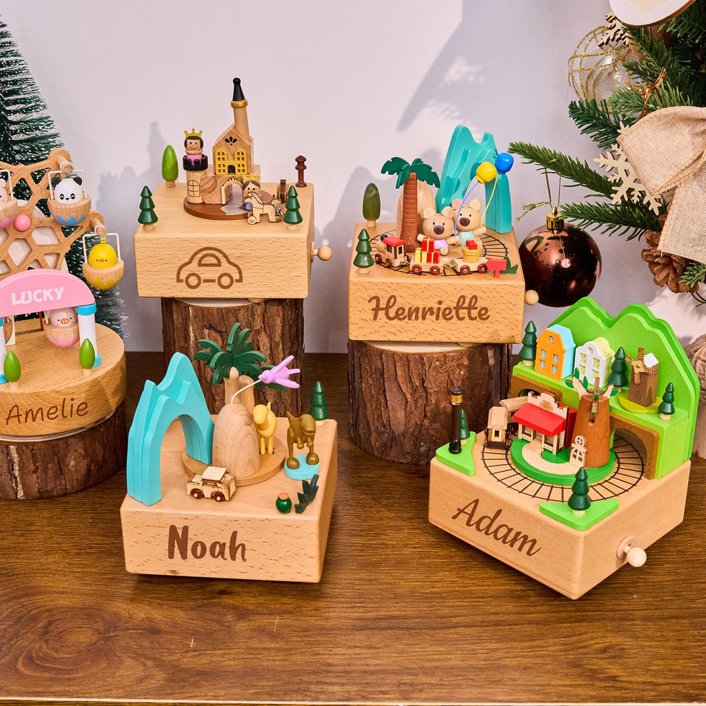 Personalised Wooden Music Box，music Box for Kids，engraved Name Music Box, Baby Shower Gift,nursery Decor, Gift for Kid, Newborn Gift