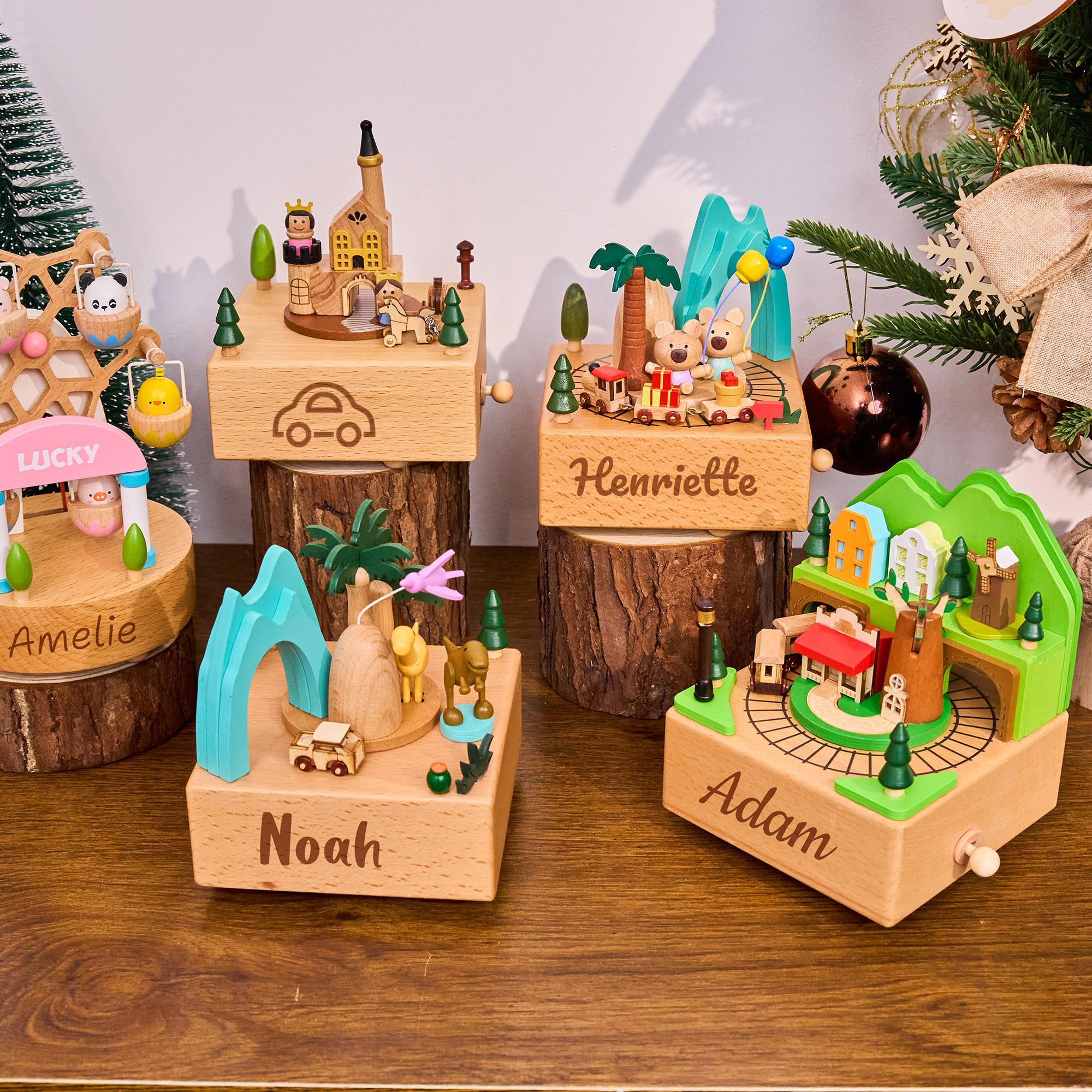 Personalised Wooden Music Box，music Box for Kids，engraved Name Music Box, Baby Shower Gift,nursery Decor, Gift for Kid, Newborn Gift