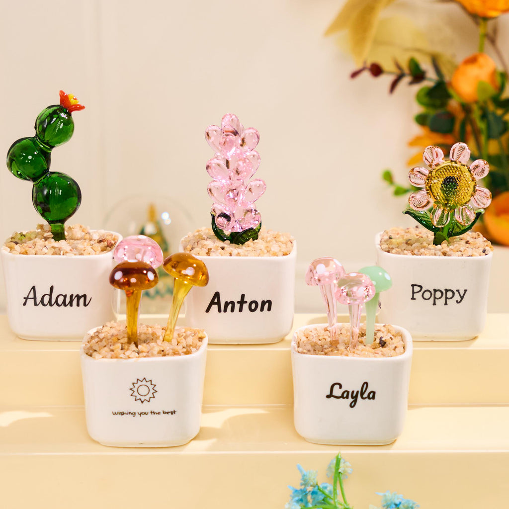 Stained Glass Succulent Cactus, Gift for Teacher,home Decor,custom Potted Plant Figurine, Teacher Appreciation Gift