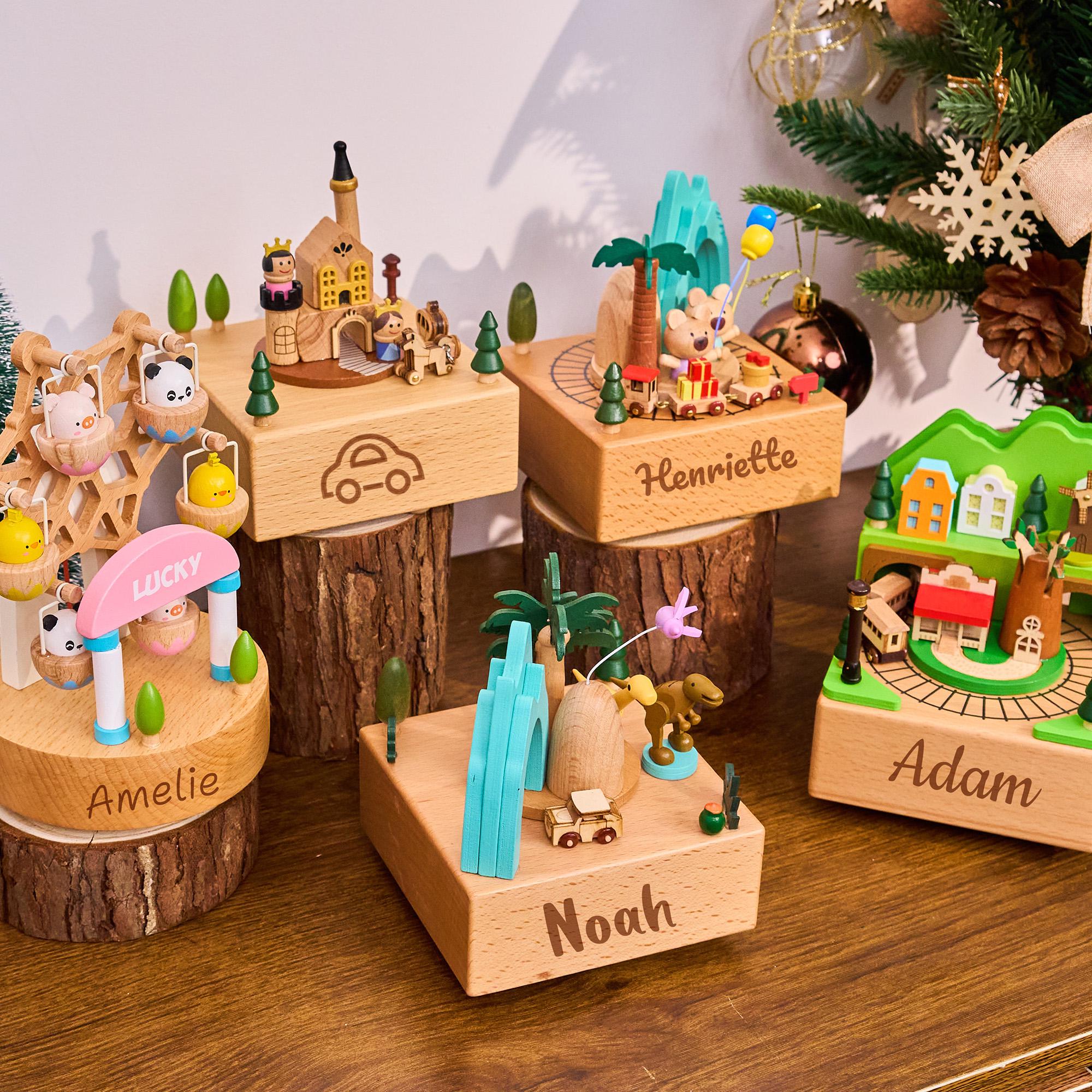 Personalised Wooden Music Box，music Box for Kids，engraved Name Music Box, Baby Shower Gift,nursery Decor, Gift for Kid, Newborn Gift