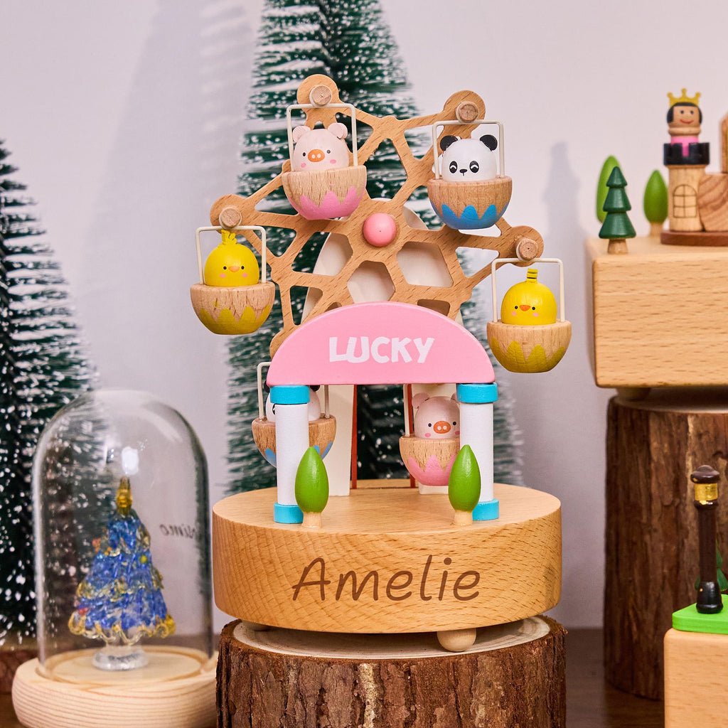 Personalised Wooden Music Box，music Box for Kids，engraved Name Music Box, Baby Shower Gift,nursery Decor, Gift for Kid, Newborn Gift