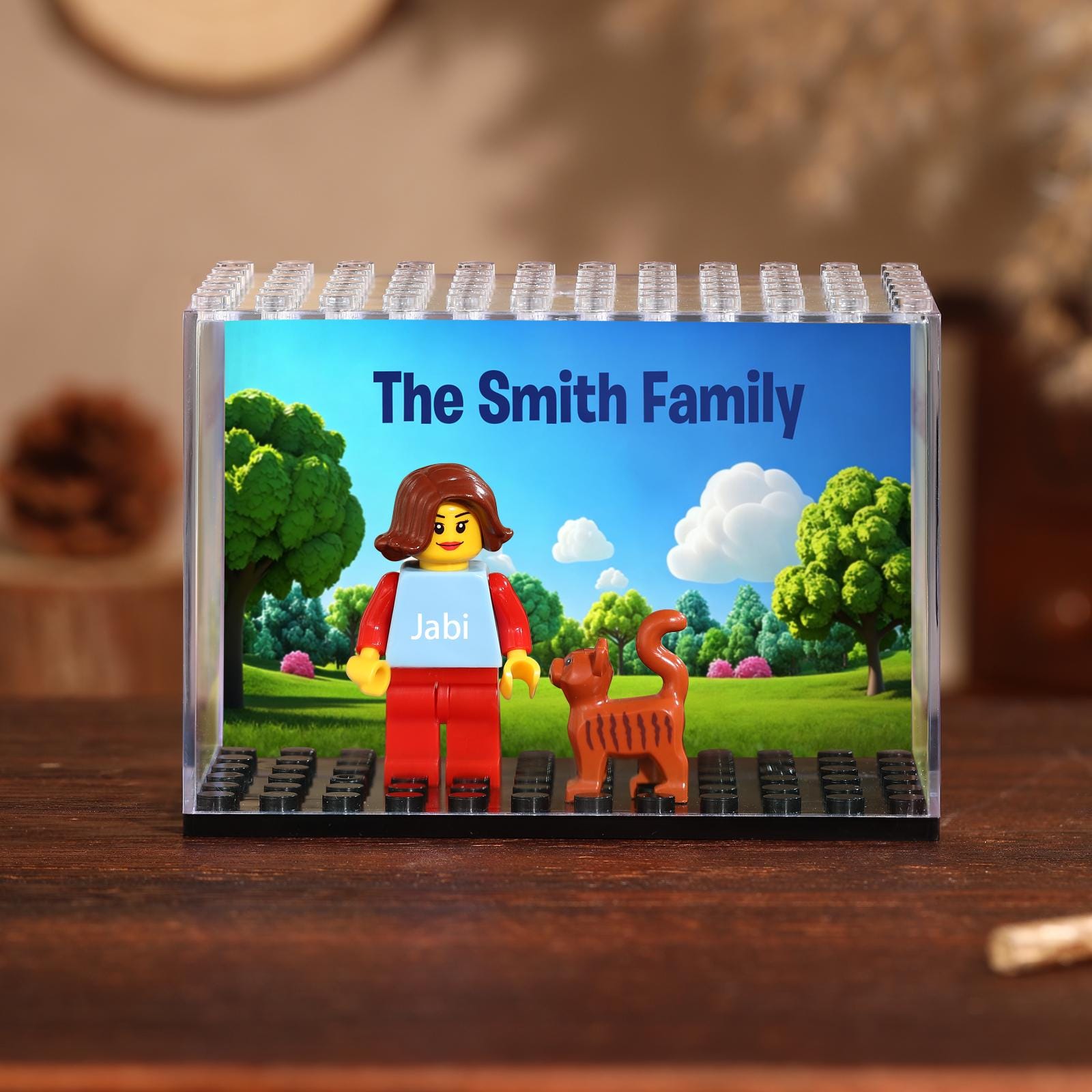 Custom Building Block Figure Set - Personalized Couple, Family & Pet Mini Figurines in Display Case | Valentine's, Wedding, Anniversary Gift