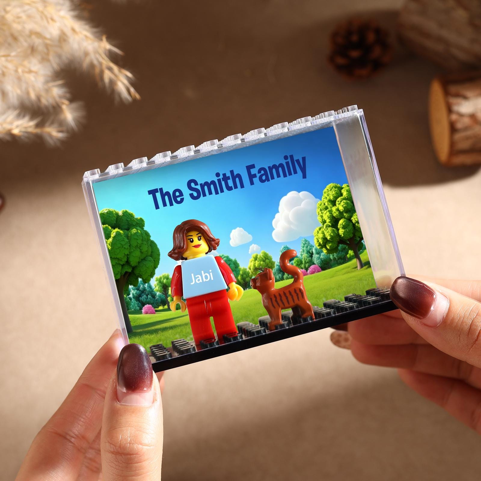 Custom Building Block Figure Set - Personalized Couple, Family & Pet Mini Figurines in Display Case | Valentine's, Wedding, Anniversary Gift 1