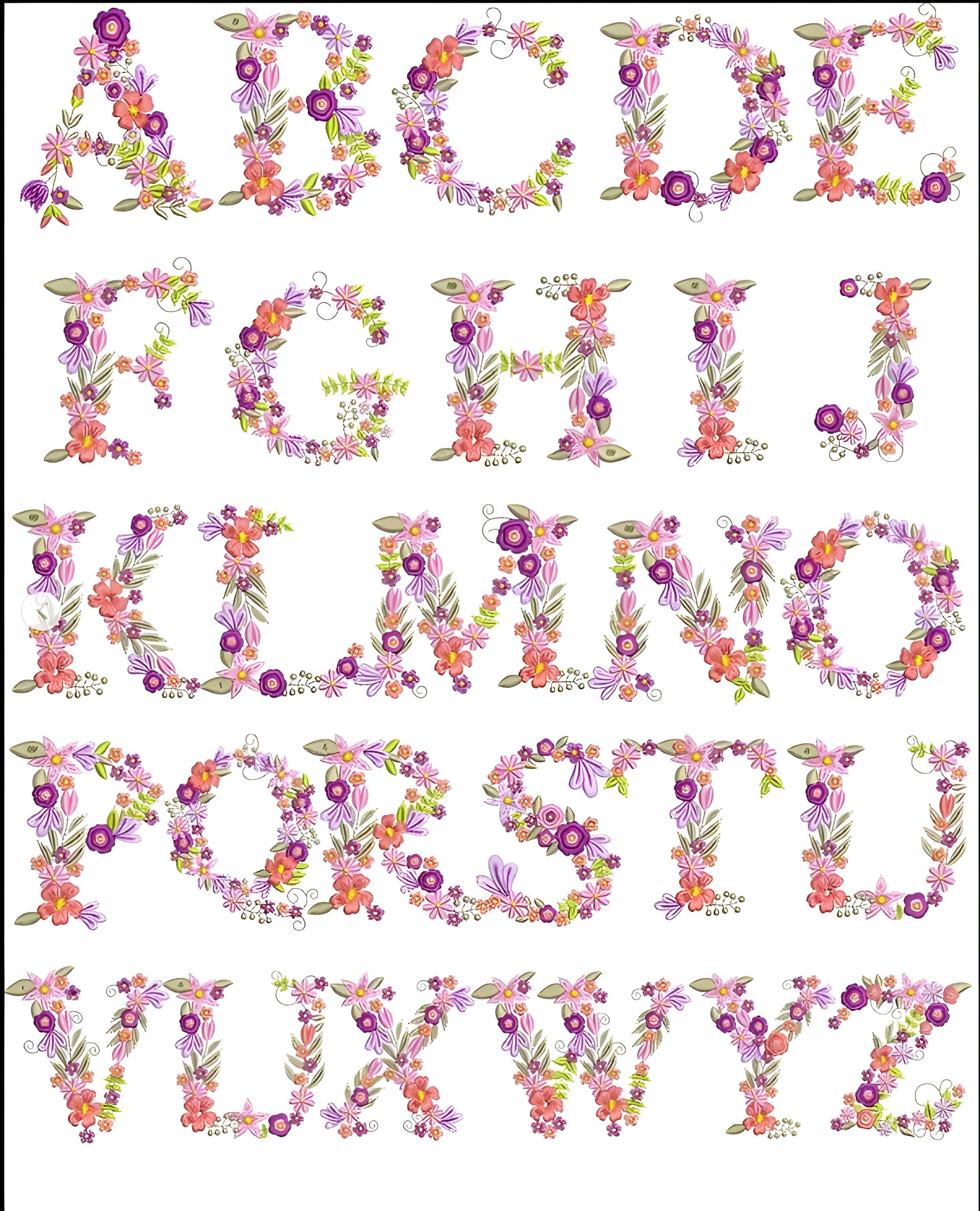 Personalized Flower Alphabet Embroidered Hoodie, Custom Initial Floral Sweatshirt, Gift for Her