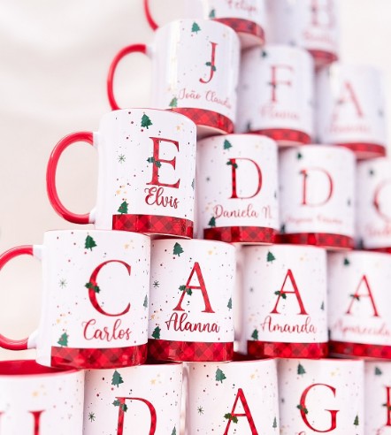 Personalized Name Mug, Custom Coffee Cup with Letter & Floral Design, Christmas Gift for Friend, Family, Coworker