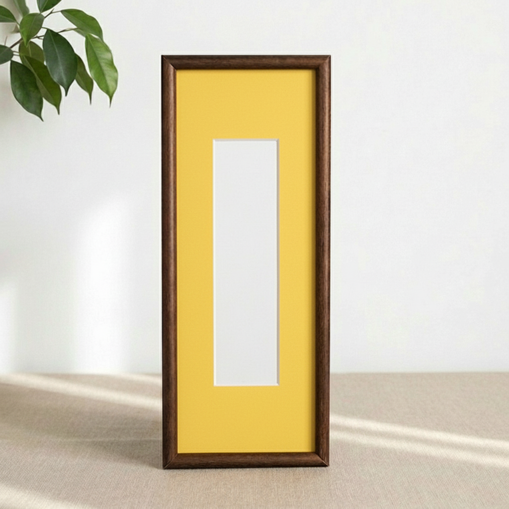 Photo Booth Frame for Photo Strips, Solid Walnut Wood Picture Frame, Long Photo Strip Holder for Photo Booth Prints