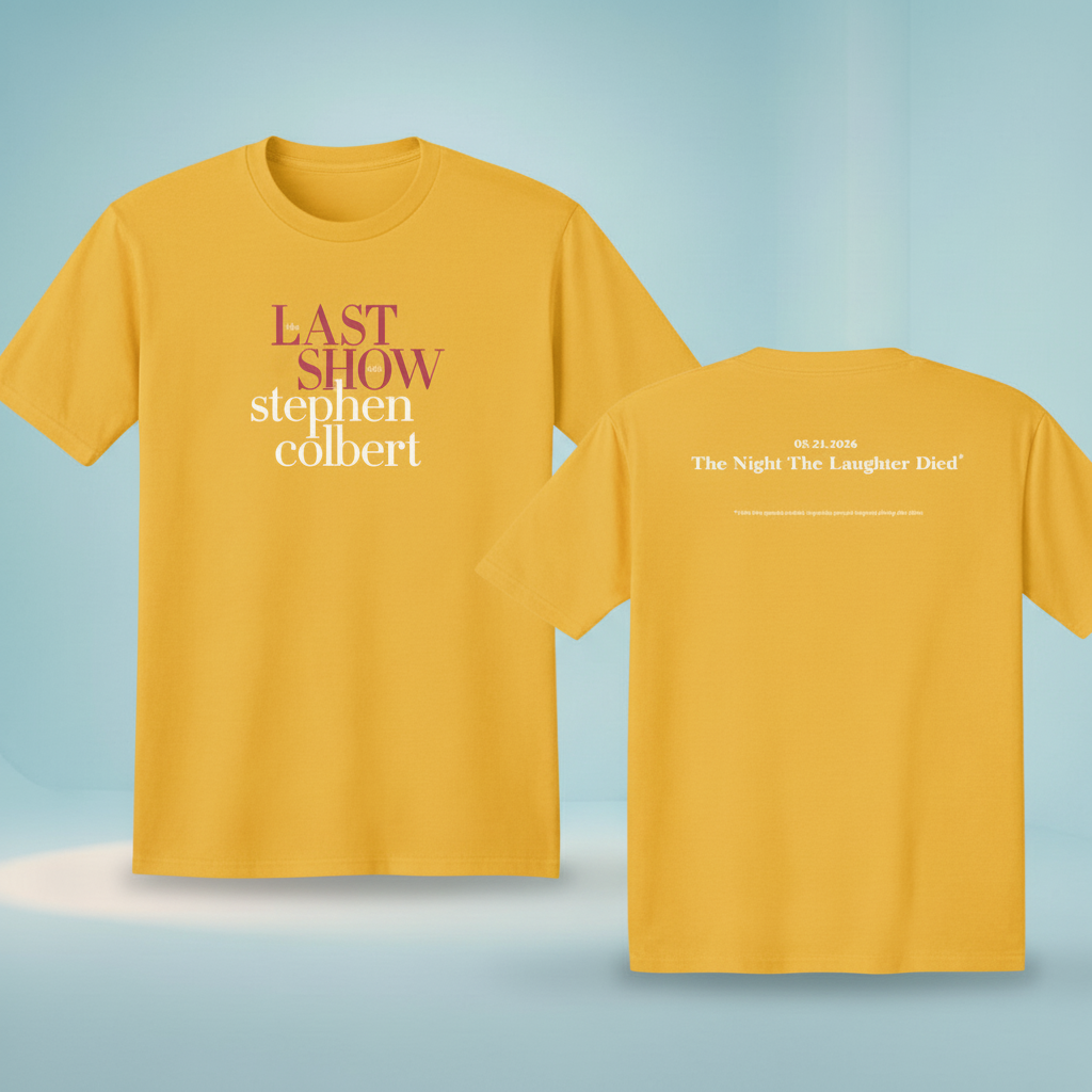 The Last Show with Stephen Colbert 2026 Embroidered Shirt, Funny Talk Show Parody T-Shirt, Late Night Humor Tee, Custom Stitch Meme Shirt, Comedy Fan Gift