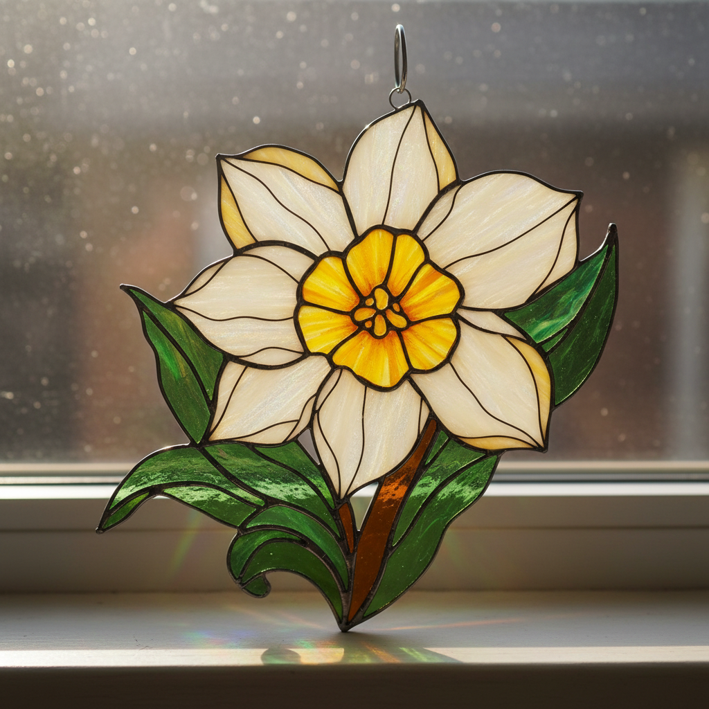 Birth Flower With Name Suncatcher Mother’s Day Gift for Mom, Grandma Garden Birth Month Flower Acrylic Window Hanging