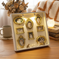 Cat DIY Mini Museum Silhouette Box, LED Lighted Photo Shadow Box, Gold Vintage Frames with Mini Figurines, Personalized Memory Display Box. FPPETAL24