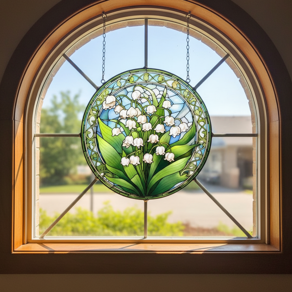 Custom Birth Month Floral Stained Glass Suncatcher, Personalized Garden Gift for Mom, Window Hanging Birth Flower Ornament