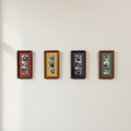 Handmade Walnut Photo Booth Frame, Photo Strip Frame with Color Mount, Retro Photobooth Picture Frame, Desk or Wall Display Gift. FPPETAL10