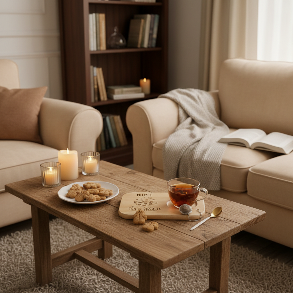 Mother's Day Gift | Wooden Tea & Biscuits Tray for Nanny, Nana, Nanna, Nonna, Granny, Gran | Grandma Gift | Grandma Birthday