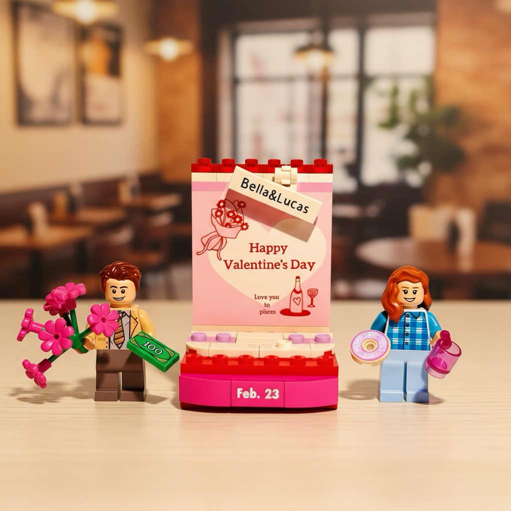Personalised Valentine's Day Figurine,Custom Text Toy building block,Anniversary Gift for Couple,Boyfriend,girlfriend,Desk decor,EternalKeep