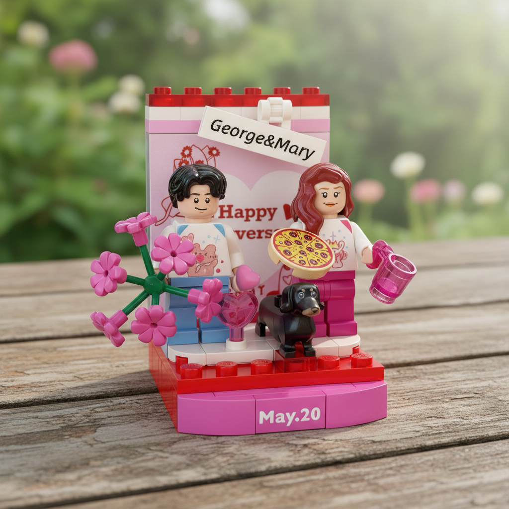 Personalised Valentine's Day Figurine,Custom Text Toy building block,Anniversary Gift for Couple,Boyfriend,girlfriend,Desk decor,EternalKeep