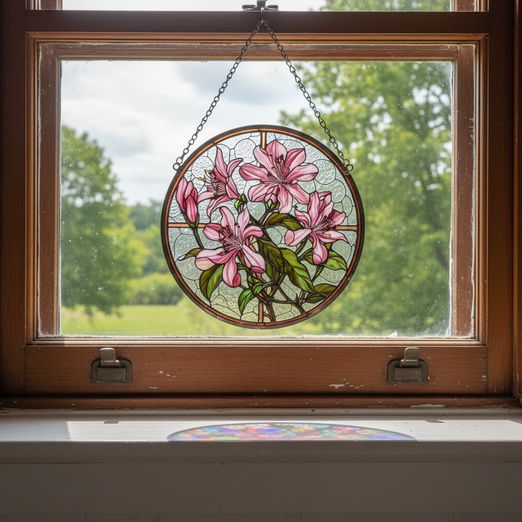 Personalized Birth Flower Stained Glass Round Mini Pill Box with Name and Mirror Birthday Gift for Friends Family