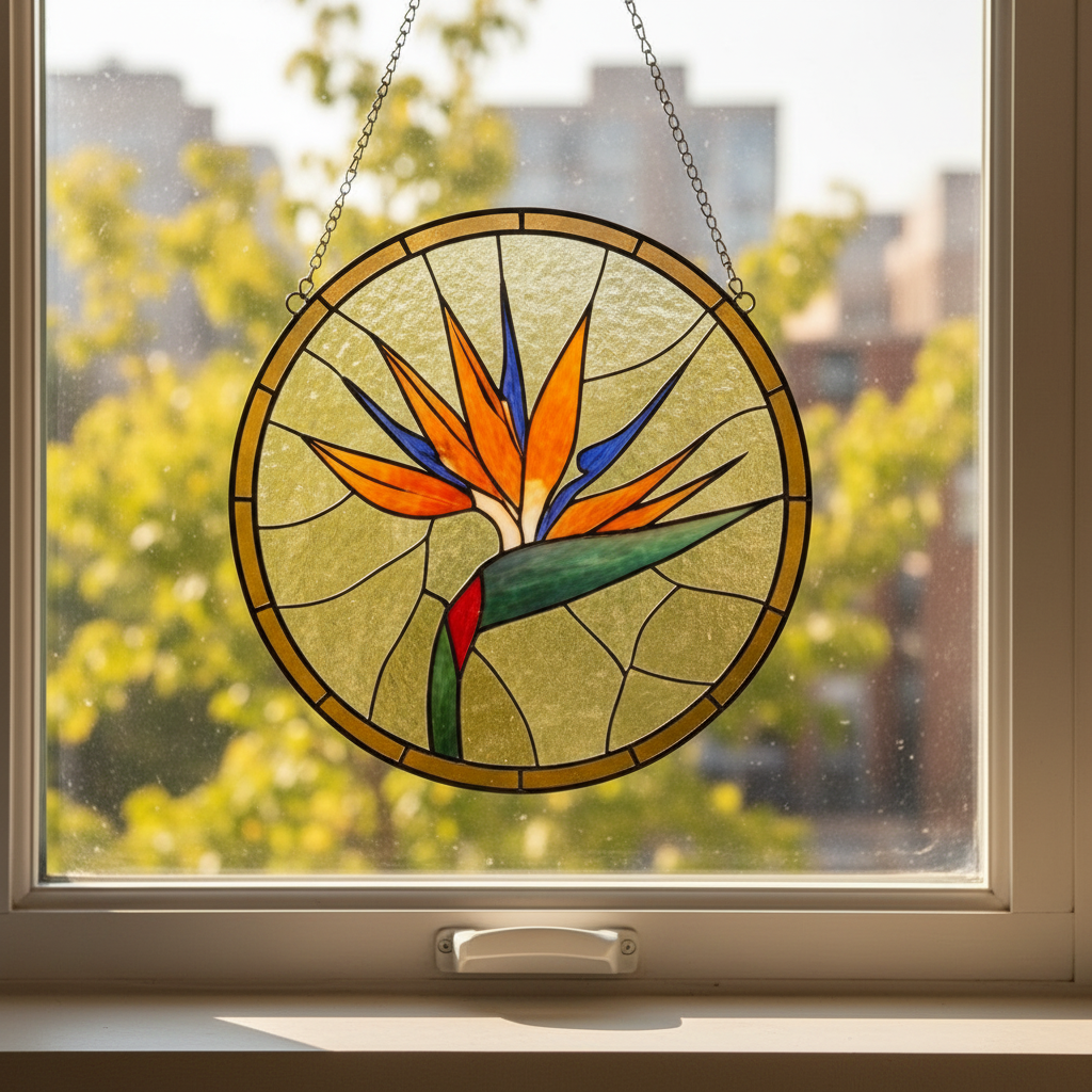 Custom Birth Flower Month Stained Glass Suncatcher, Personalized Mother’s Garden Gift, Floral Window Hanging Ornament