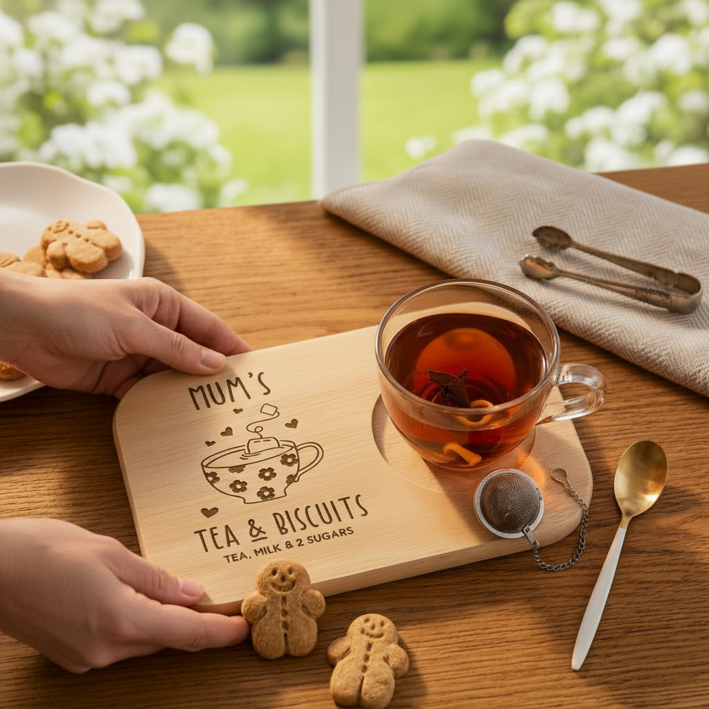 Mother's Day Gift | Wooden Tea & Biscuits Tray for Nanny, Nana, Nanna, Nonna, Granny, Gran | Grandma Gift | Grandma Birthday