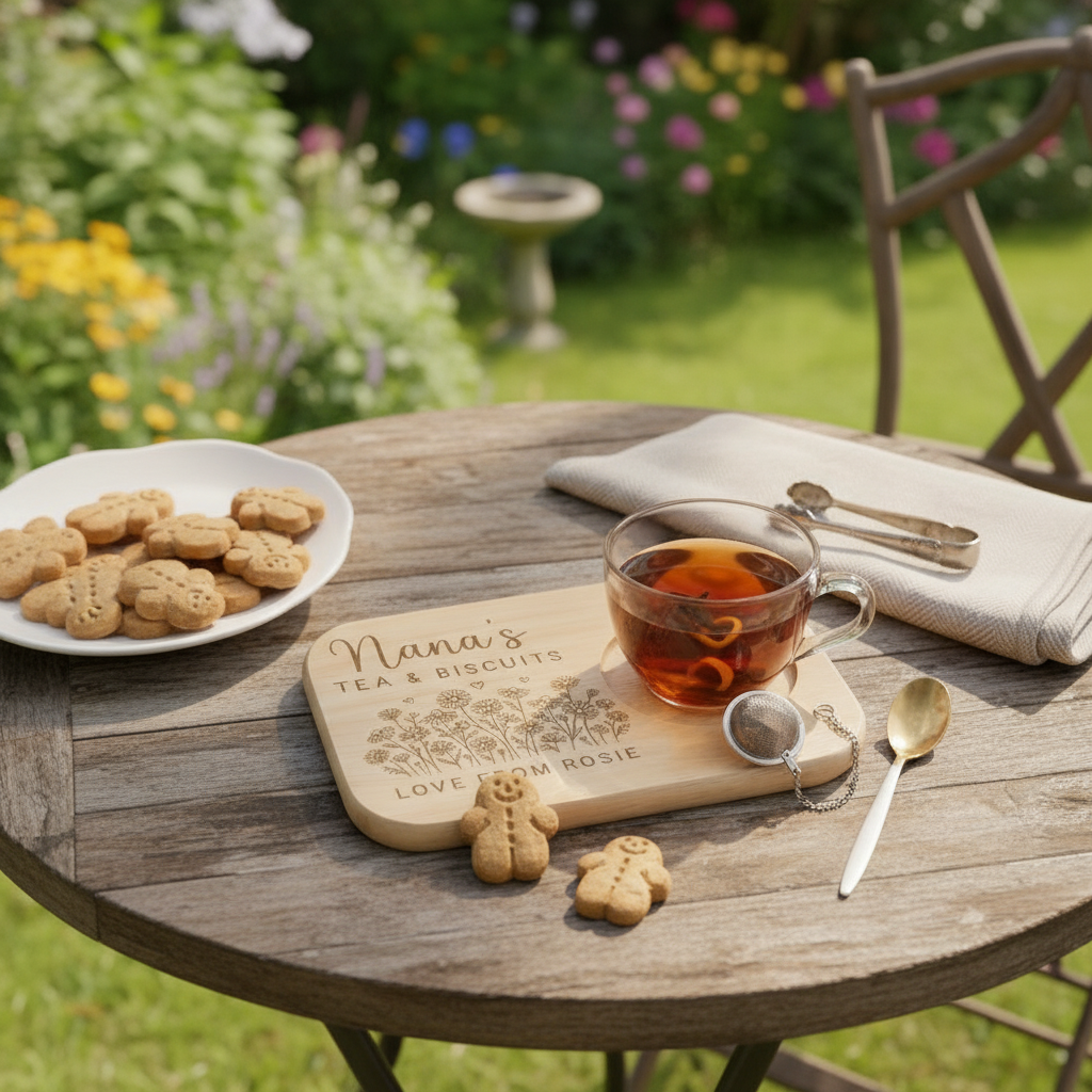 Grandma Gift | Wooden Tea & Biscuits Tray for Nanny, Nana, Nanna, Nonna, Granny, Gran | Mother's Day Gift | Grandma Birthday