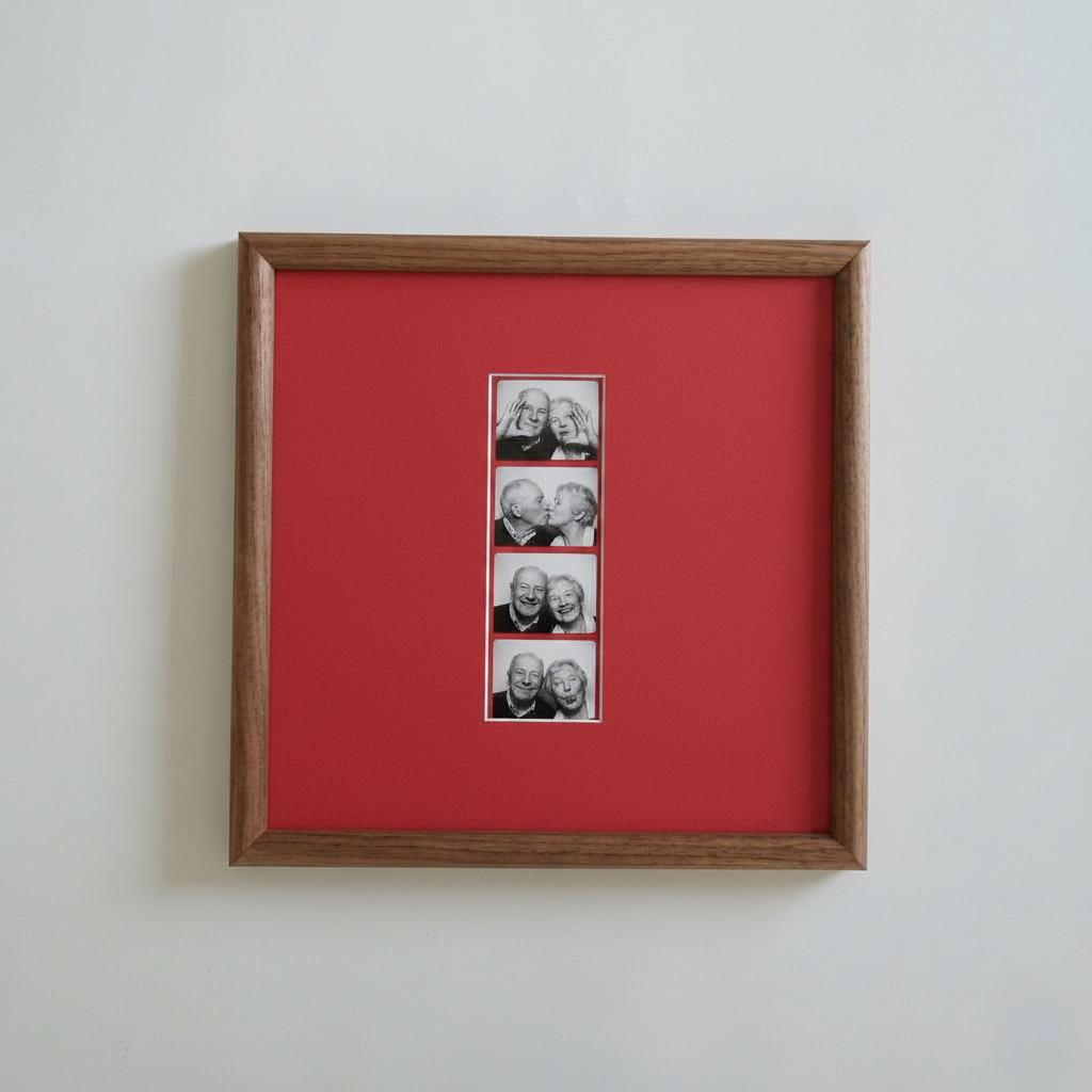 Photobooth Strip Picture Frame Square, Mid Century Retro Style Frame, Photo Strip Display, Vintage Home Decor, Minimalist Interior Accent