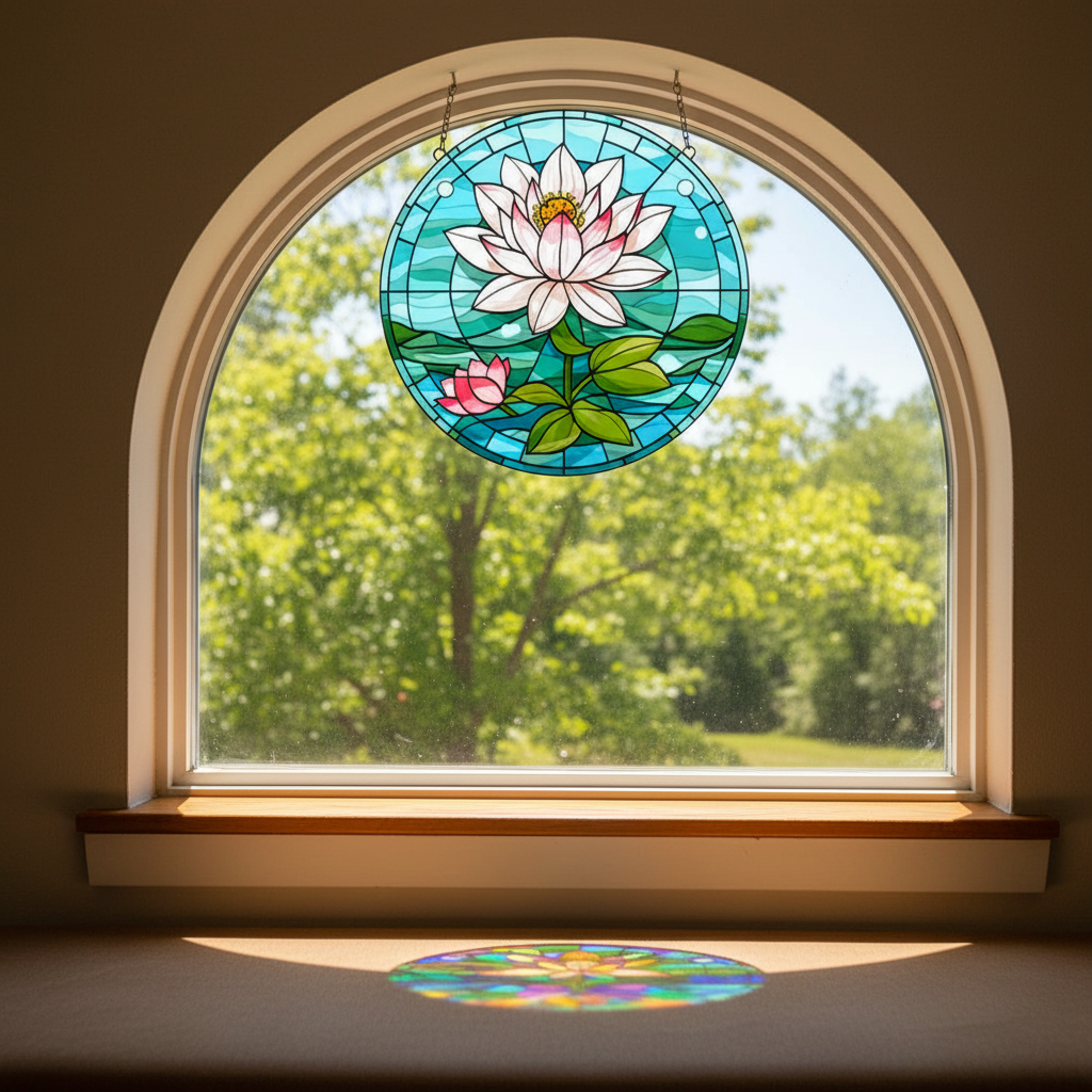 Personalized Birth Flower Stained Glass Round Mini Pill Box with Name & Mirror – Birthday Gift for Friends & Family