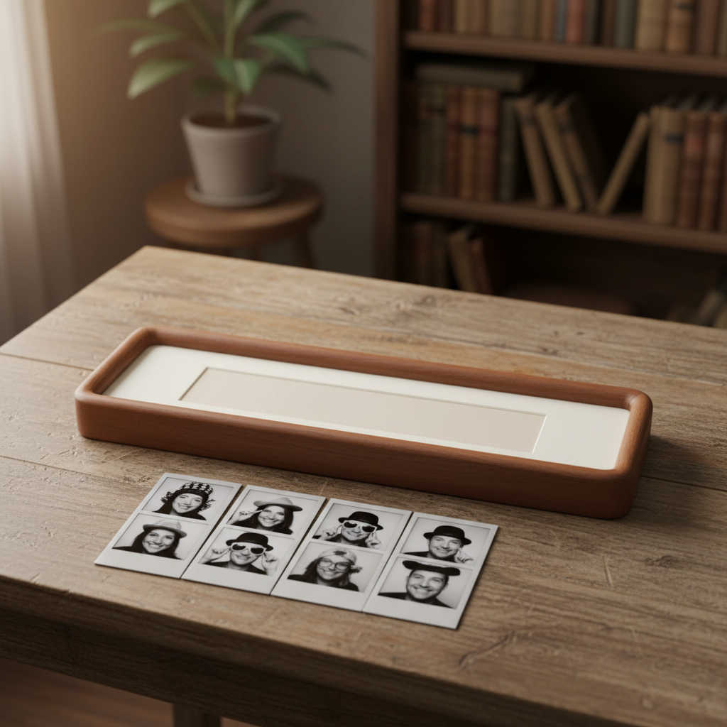 Photobooth Picture Frame, Photo Strip Frame in Solid Wood, Ready to Hang Long Picture Frame for Wall Display, 5.91 x 11.81 Inch