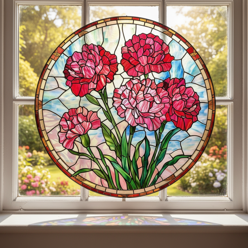 Personalized Birth Flower Name Suncatcher for Mom, Mother’s Day Garden Window Hanging, Birth Month Flower Gift