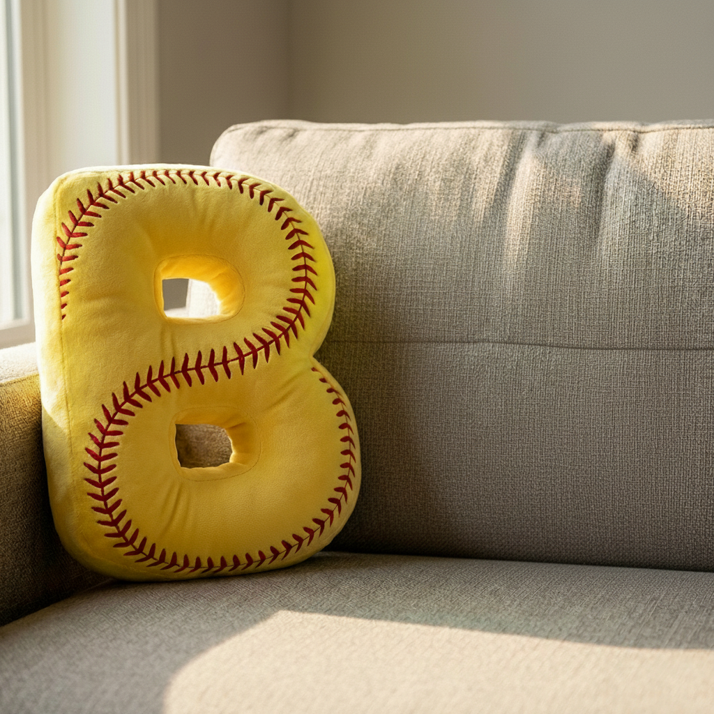 Personalized Sports Pillow, Custom Baseball Cushion with Name, Gift for Young Baseball Fans, Flat Print Decor