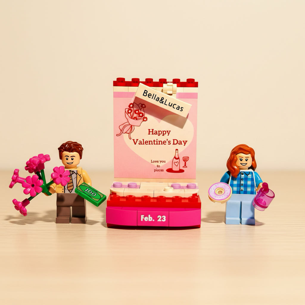 Personalised Valentine's Day Figurine,Custom Text Toy building block,Anniversary Gift for Couple,Boyfriend,girlfriend,Desk decor,EternalKeep