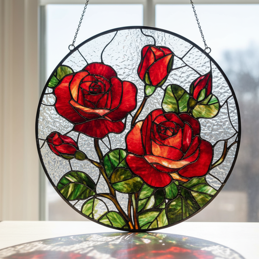 Birth Month Flower STAINED GLASS Suncatcher Window Hanging, Birth Flow